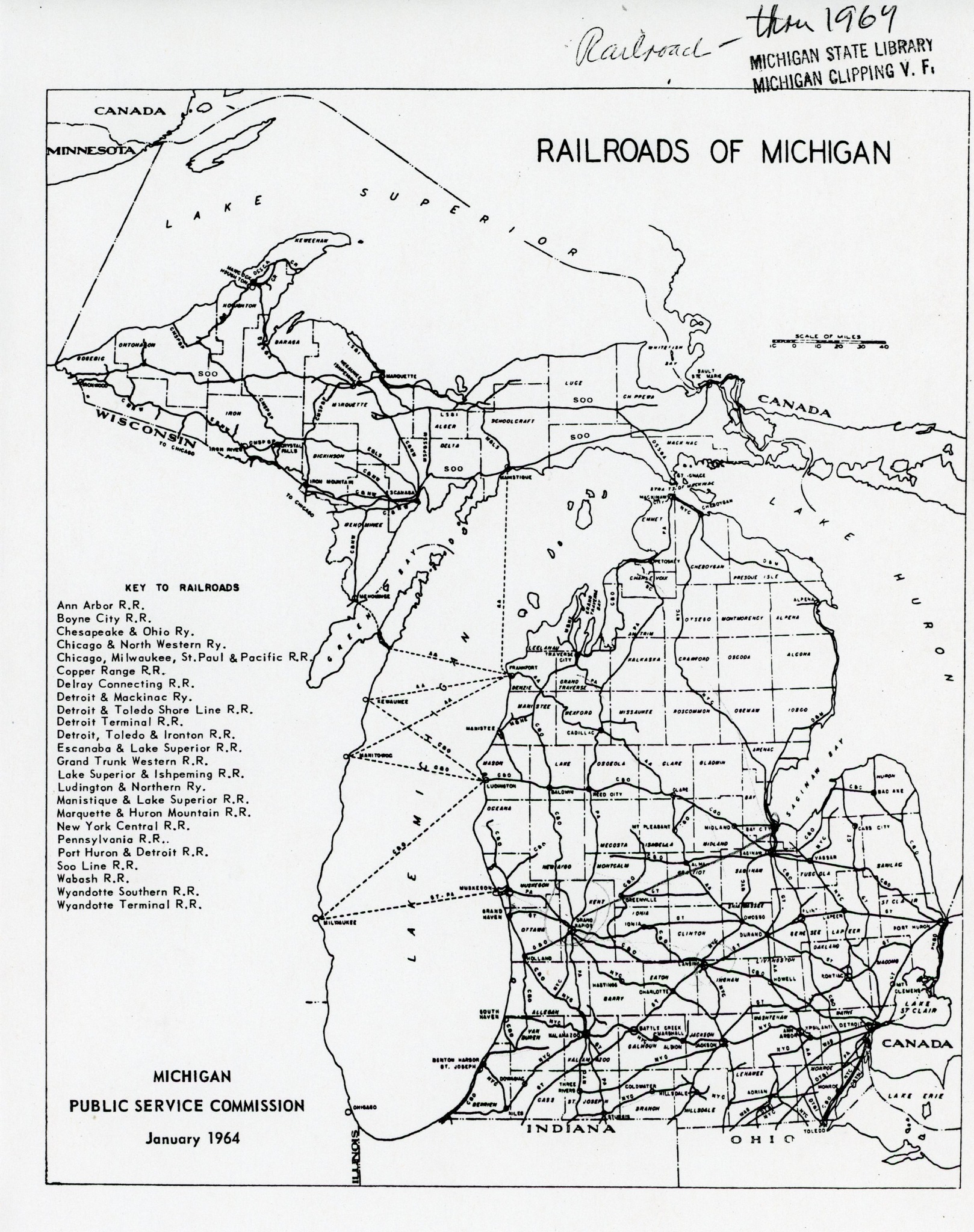 Railroads of the Lake Superior Region | Two statewide railroad maps for ...