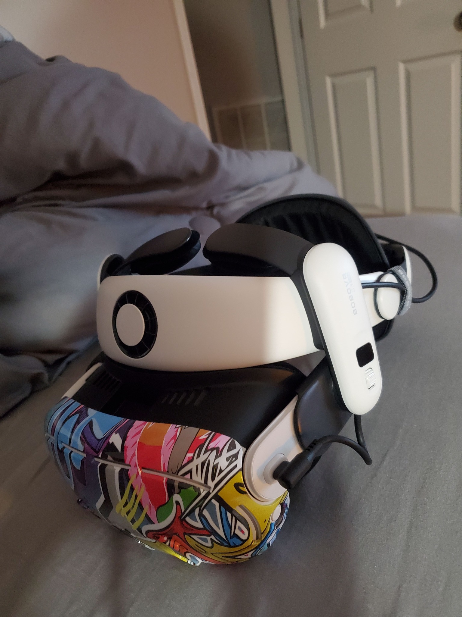 Meta Quest 3 setup with BoboVR S3 Pro and Kiwi accessories