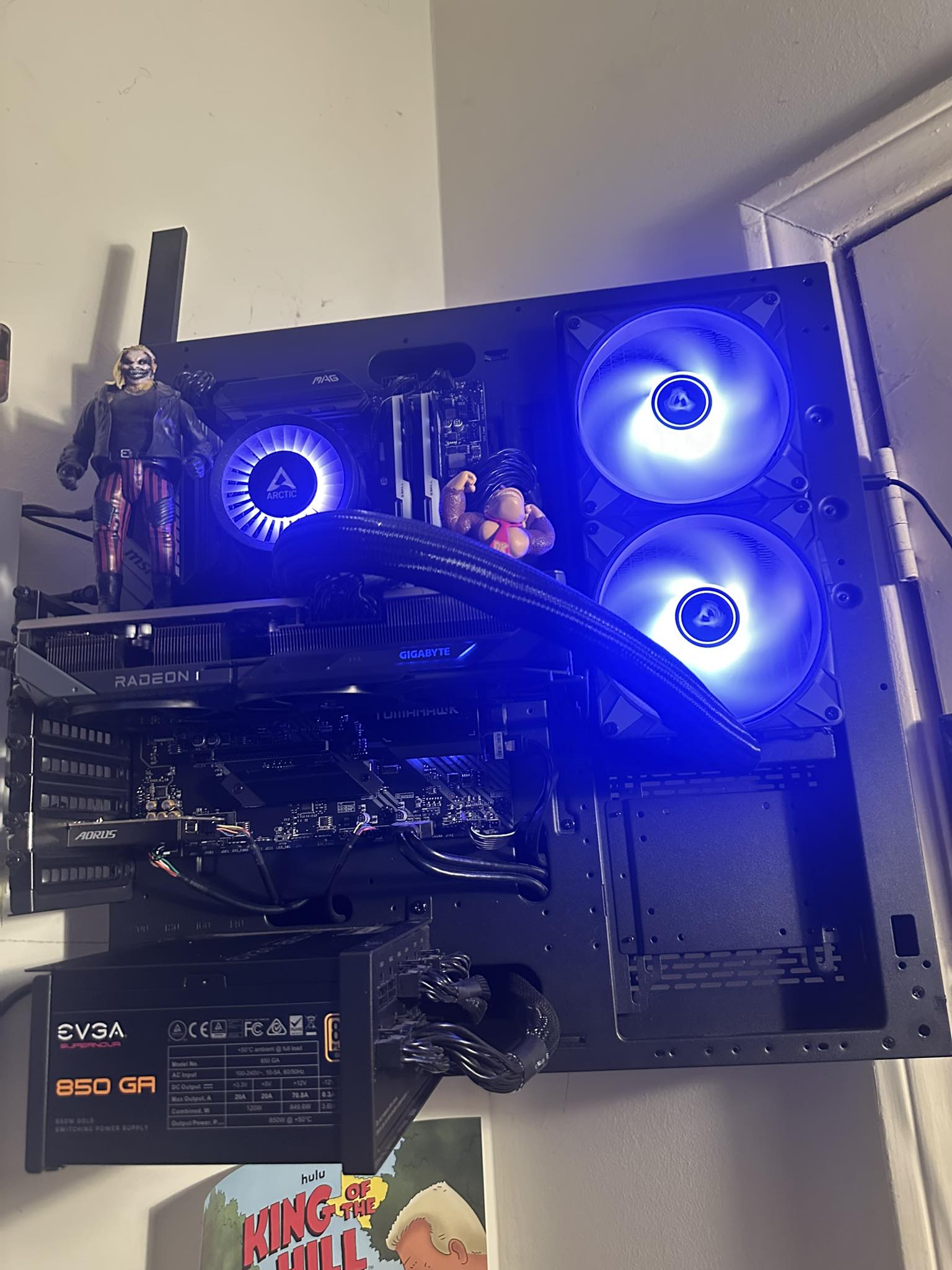Antec Fusion HTPC gaming setup with Ryzen 5700X3D and PowerColor
