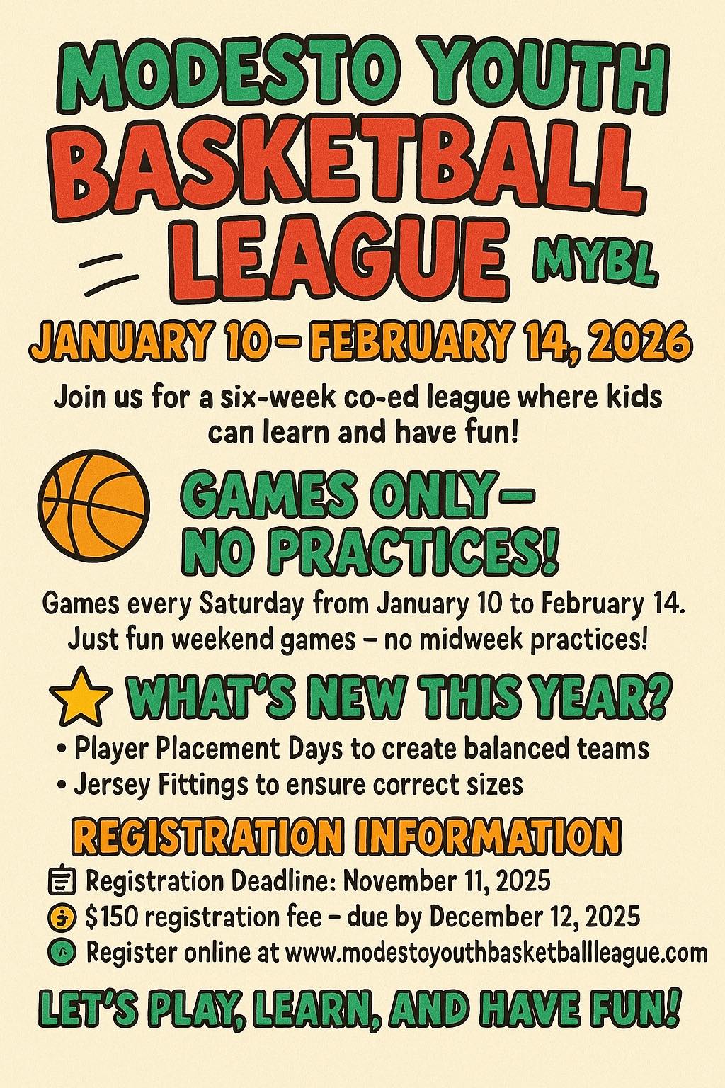 Kroc basketball league starts March 2nd 2026 | Suisun City, CA