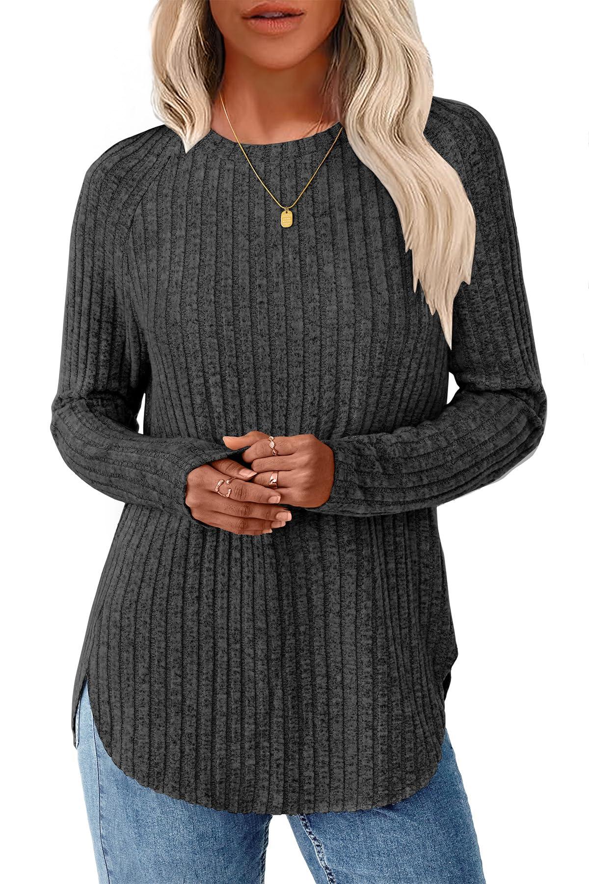 Women's Knit Sweater With Cut Out & Puff Sleeves - Lightweight Mock Neck Trendy Top