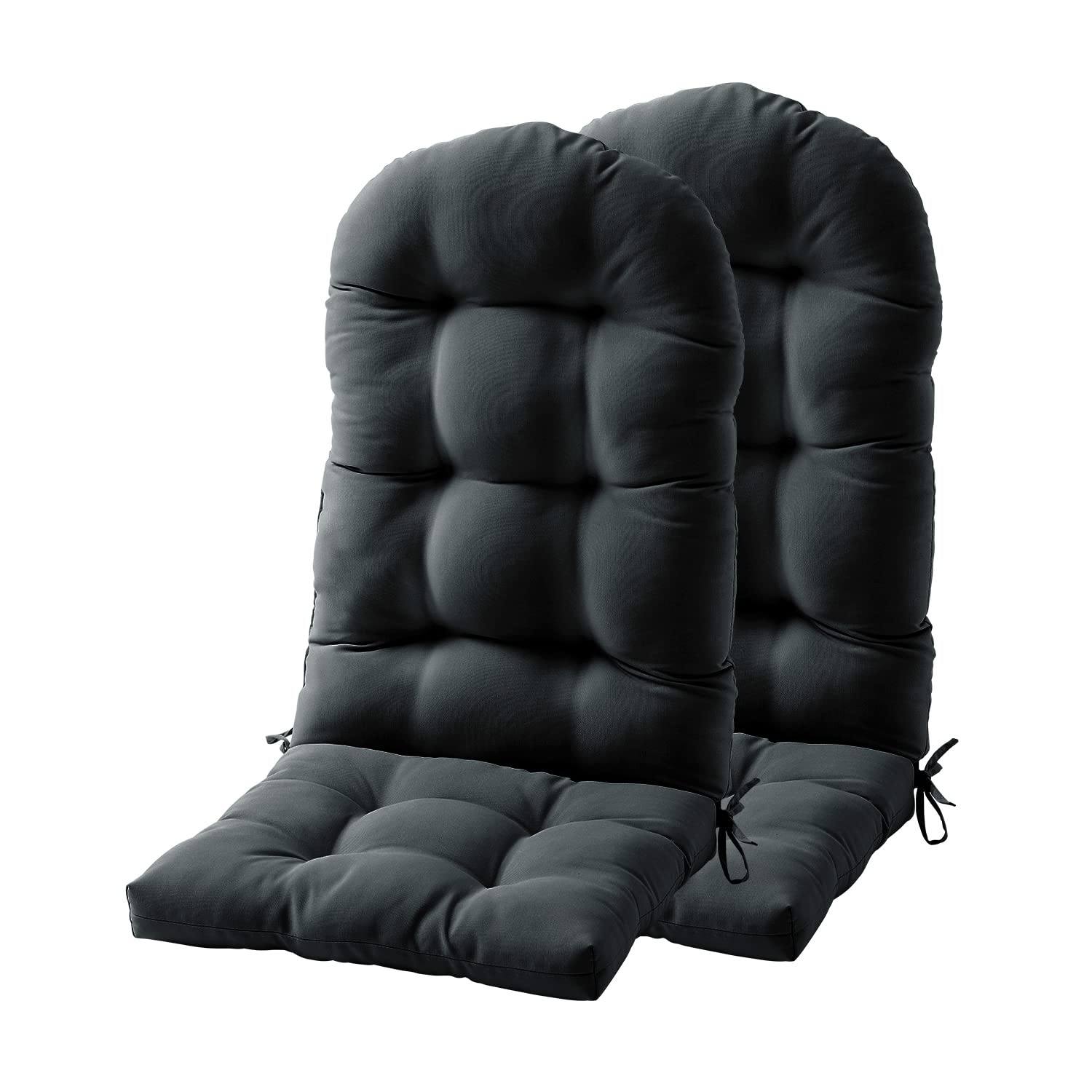 JingChun Chair Cushion, High Back Patio Cushions - Waterproof Solid Tufted Pillow Indoor Outdoor Pads Ties Fade Resistant Seasonal Weather Replacement