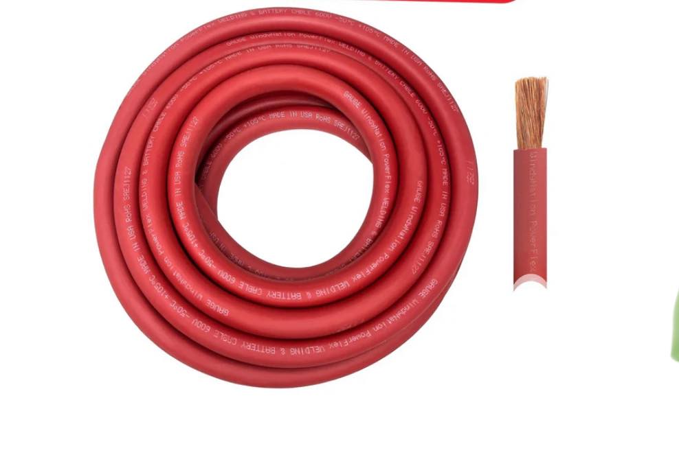 Battery Relocation Kit, 4/0 Awg Welding Cable, Top Post 20'/4' NEON GR – AC/DC WIRE AND SUPPLY