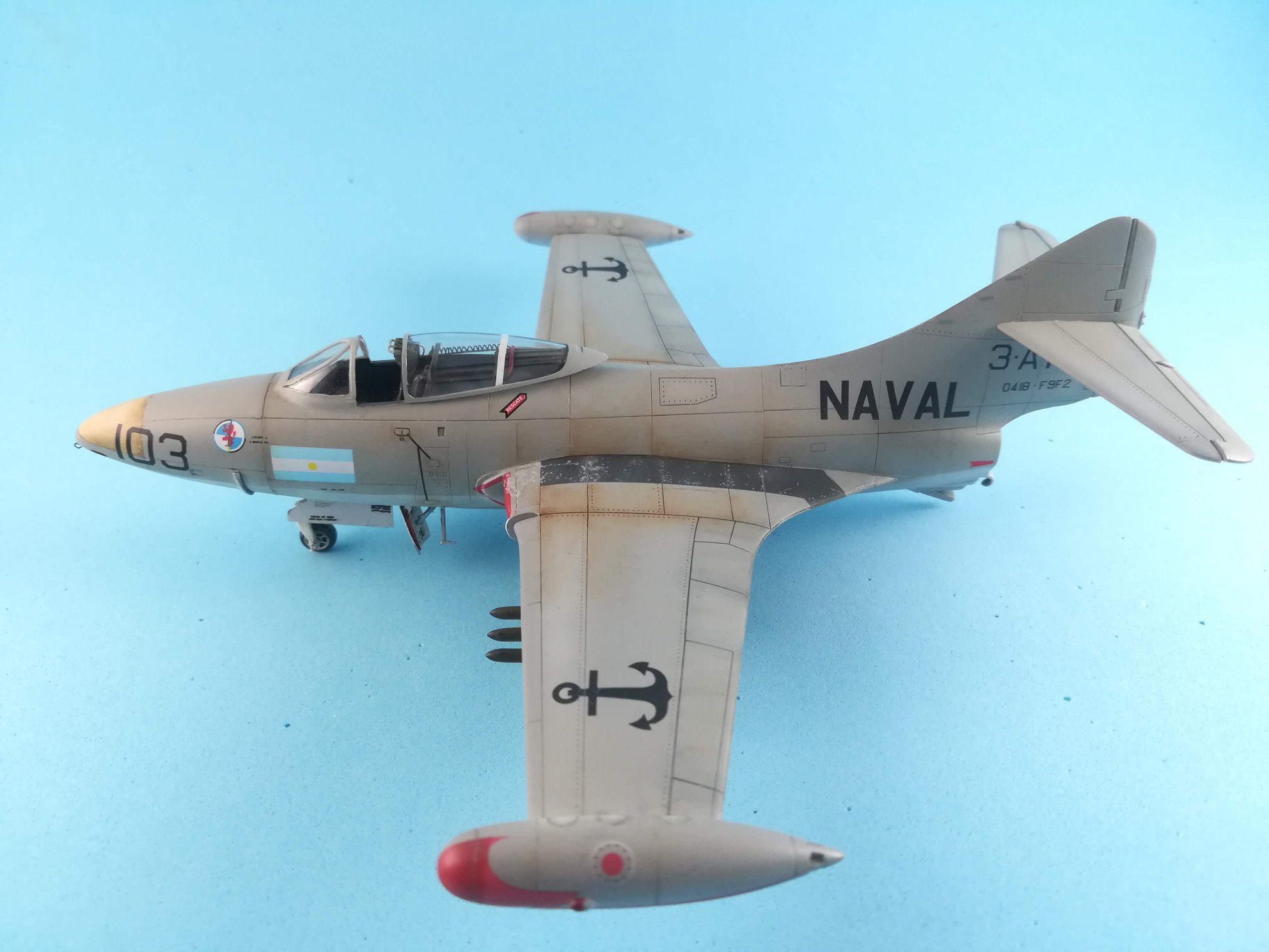 HobbyBoss 1/72 F9F-2 Panther model of VF-61 Jolly Rogers