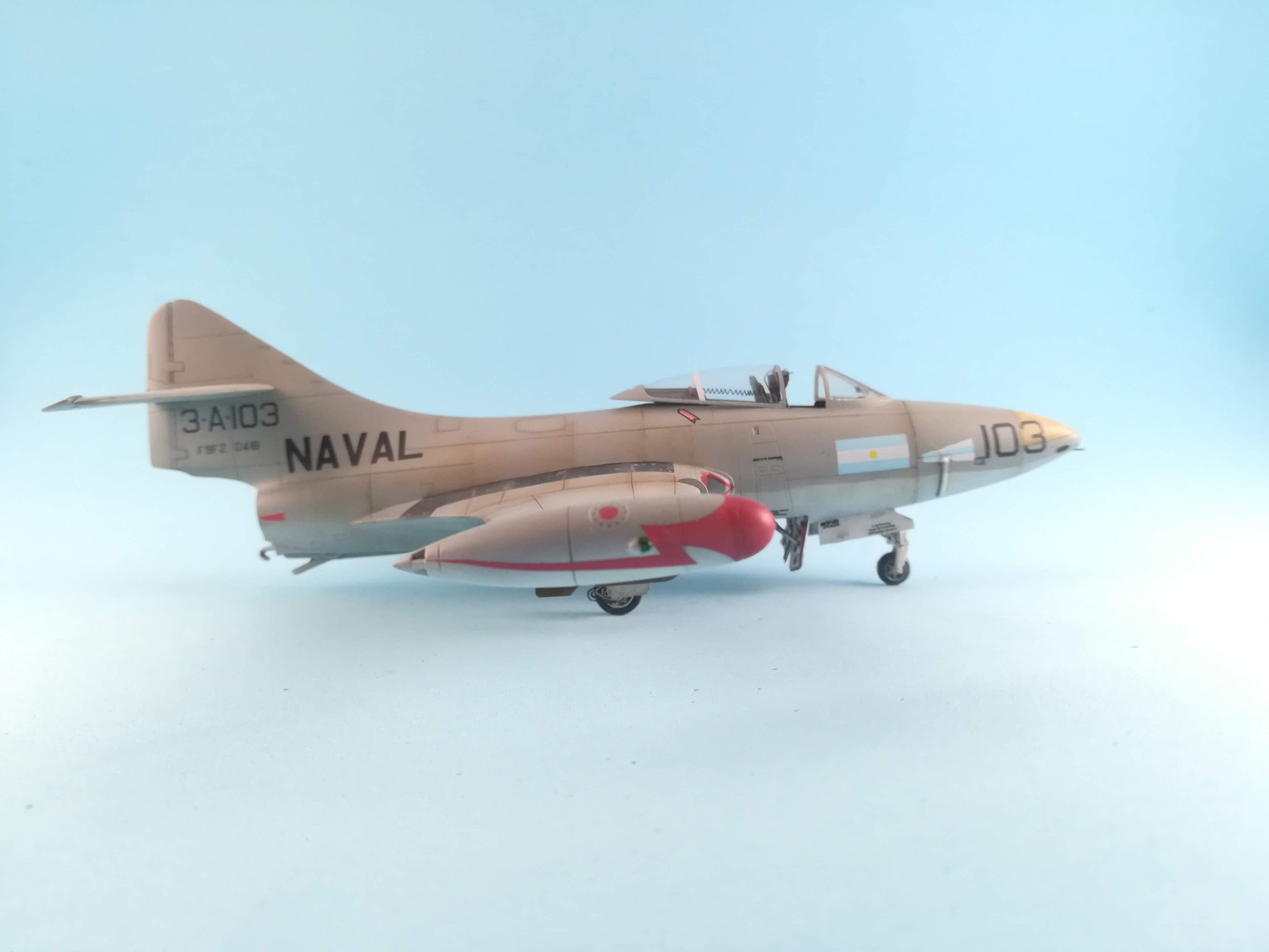HobbyBoss 1/72 F9F-2 Panther model of VF-61 Jolly Rogers