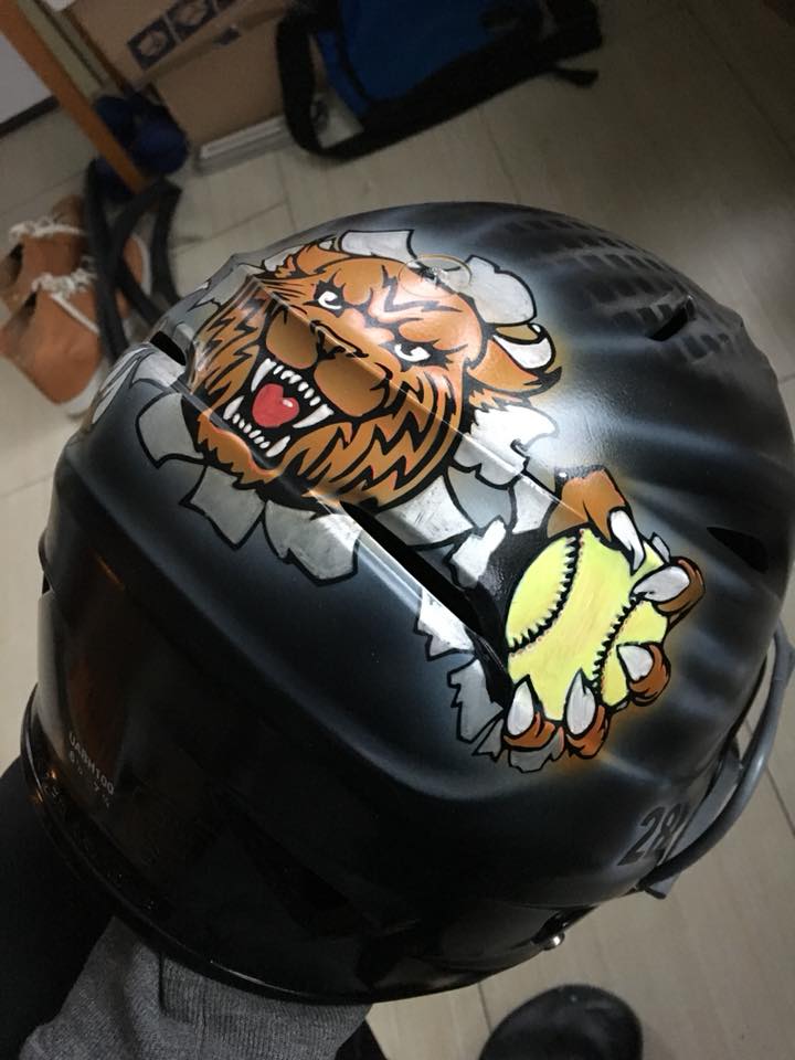 airbrushed motorcycle helmets austin 1990's Pat NHRA Alcohol Funny Car Champion Helmet Matrix Street FX Pro custom