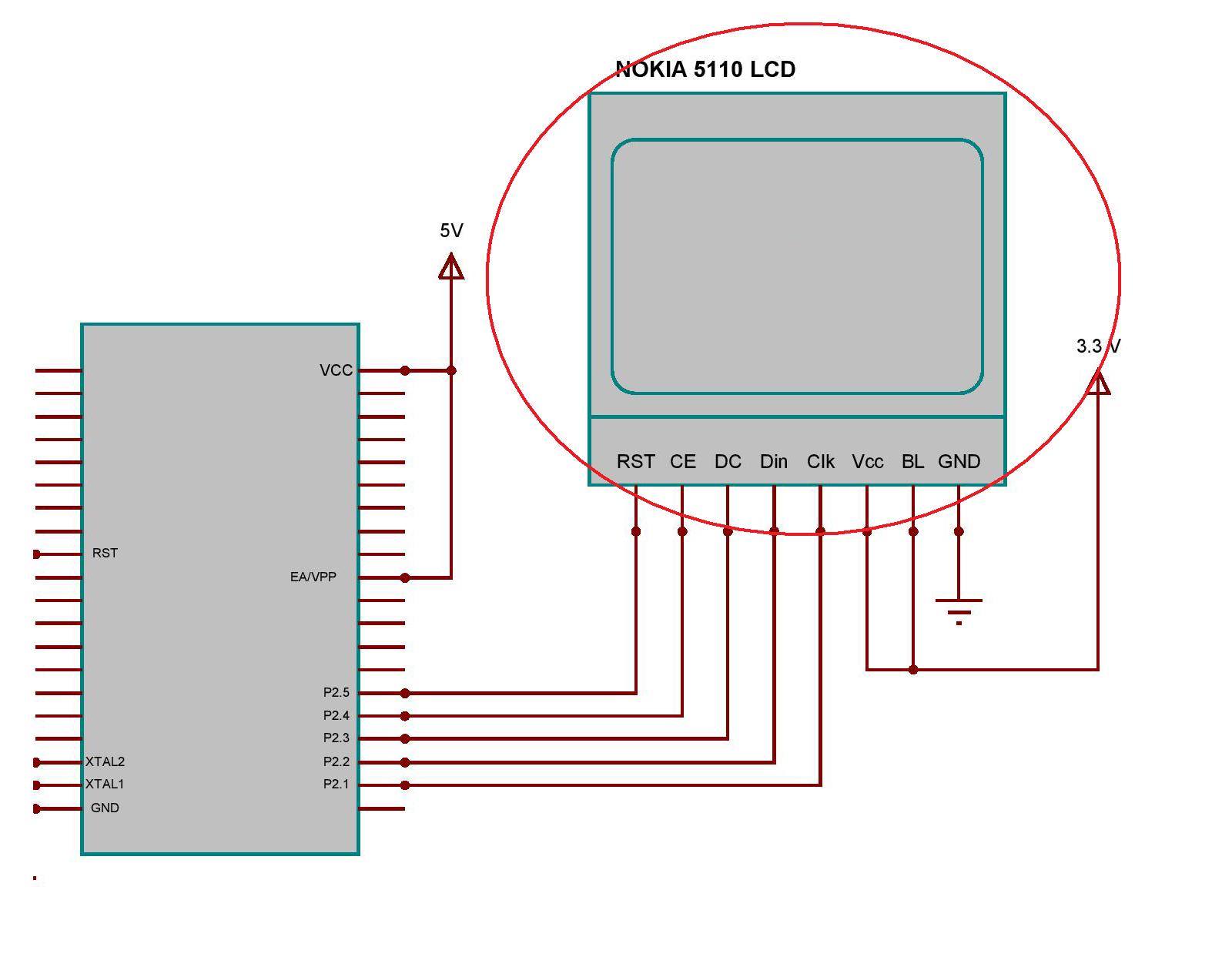 TFT LCD system block diagram components