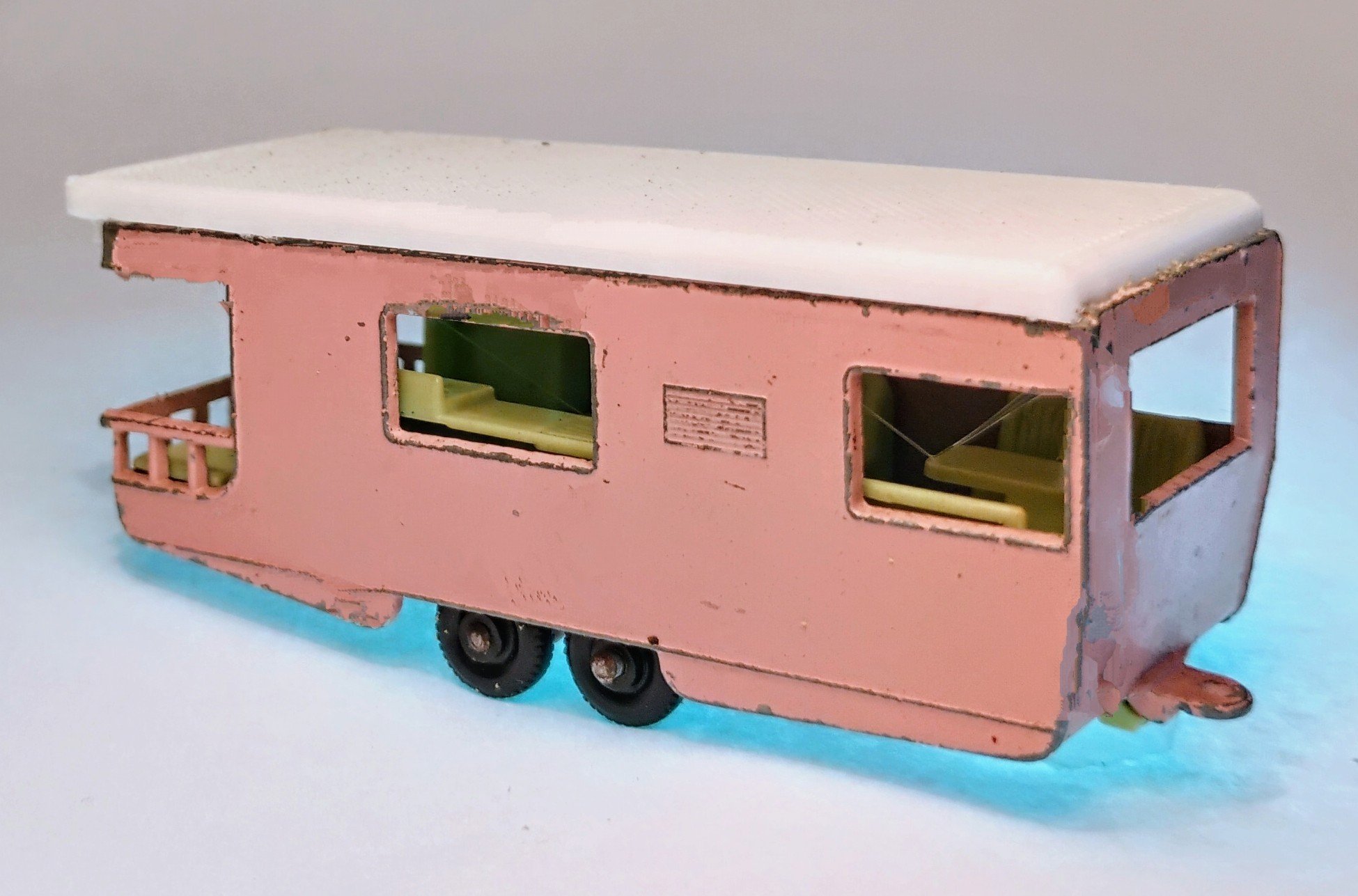 Lesney Matchbox #23 Trailer Caravan 1965 With replacement roof