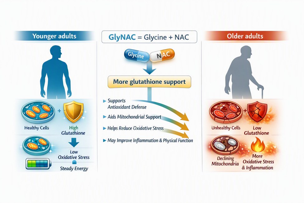 Glutathione's role in cellular aging and mitochondrial protection