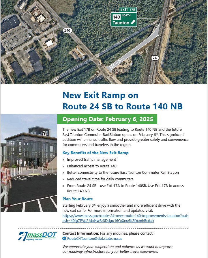City - New Exit Ramp on Route 24 SB to Route 140 NB opens on February 6 ...