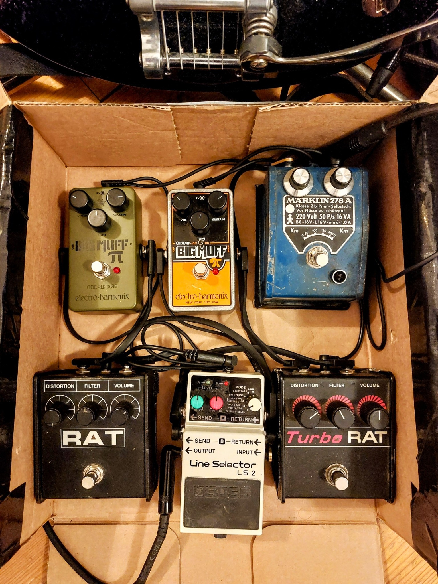 What distortion pedal fits between Rat and Big Muff for shoegaze