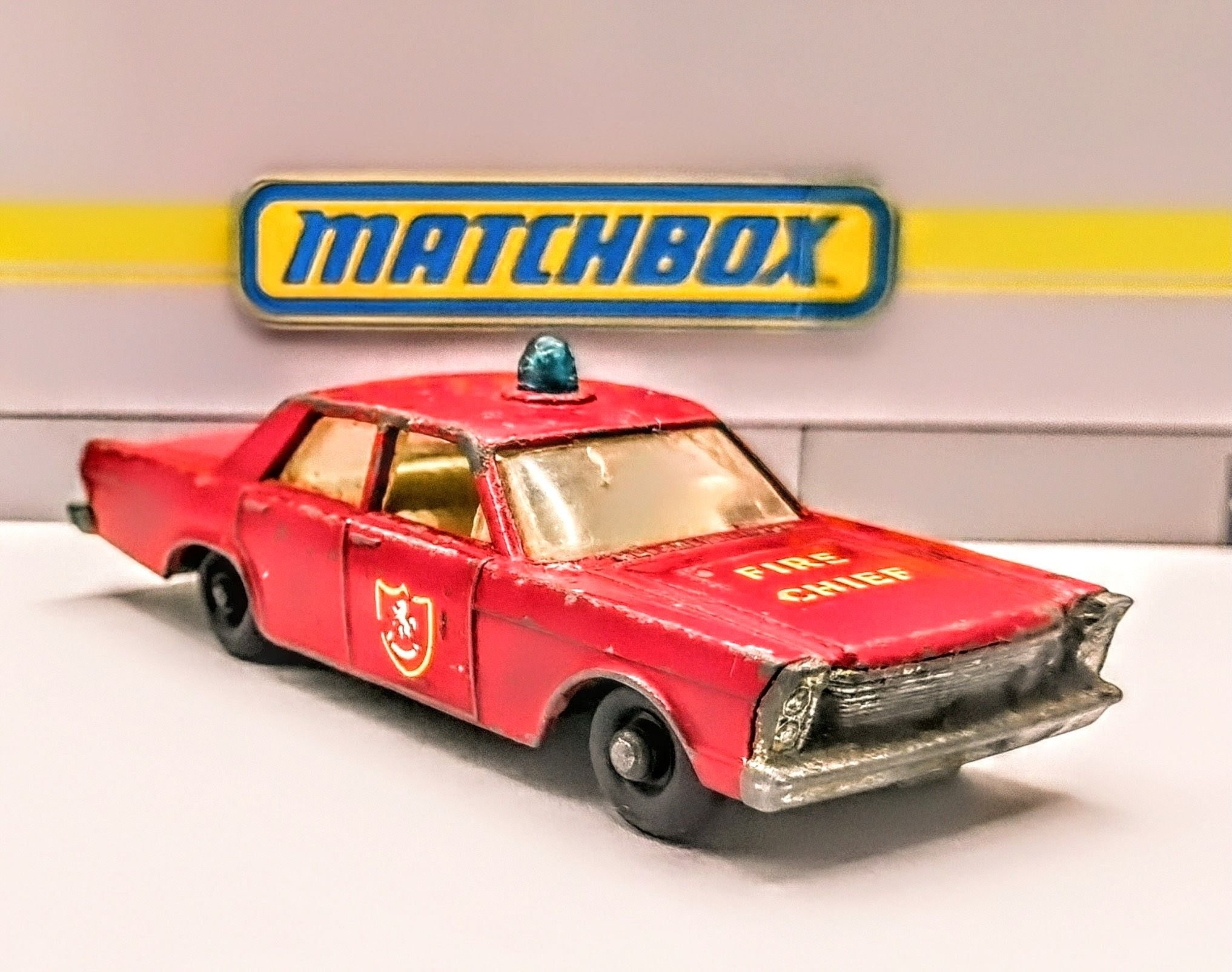 Matchbox ford galaxie fire chief car from 1970 super fast no 59