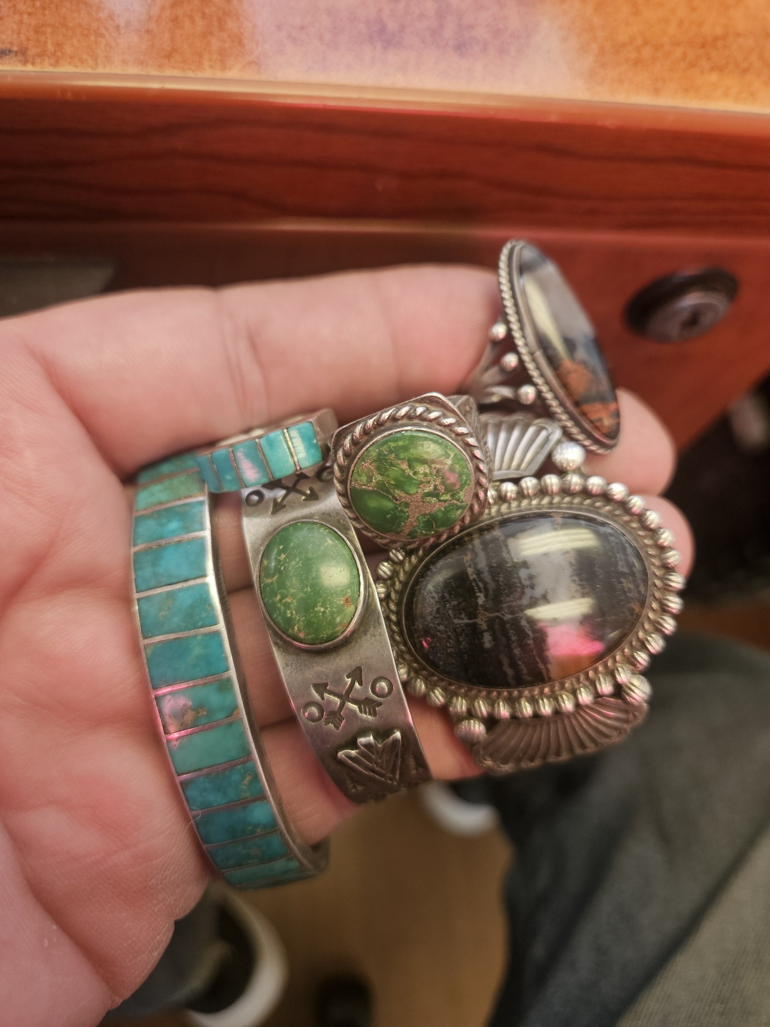 Vintage matching bracelet ring sets for sale
