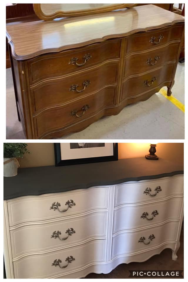 glitter dresser diy 🖤 Little : was a steal for 17$ at the thrift store how I do !? Simply Used matte cabinet paint , spray & Clear coat ‼️ *Didn't get glitter paint furniture