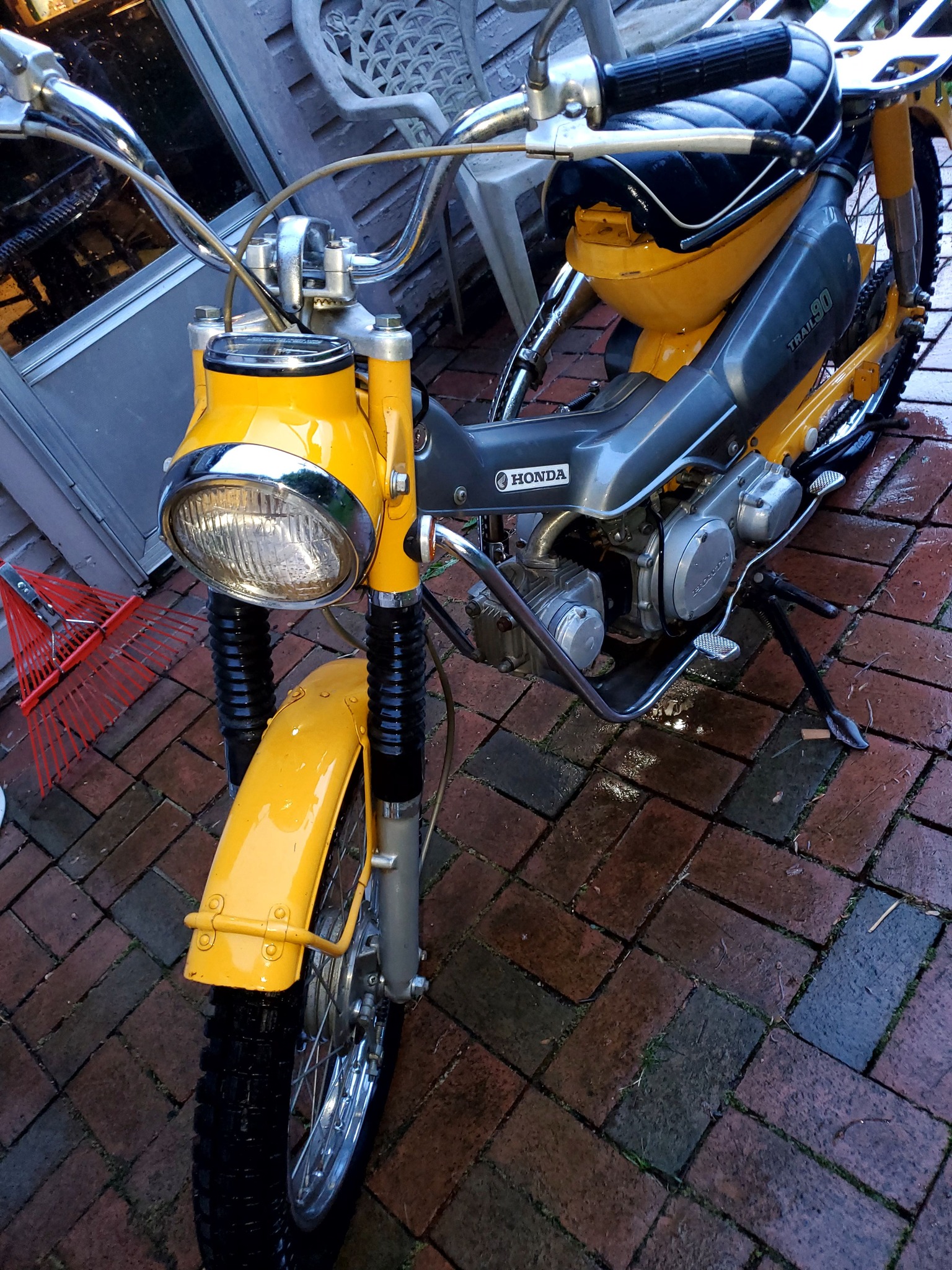 Honda CT90 K2 Down Tube Frame Cover With WHITE Decals Installed NEW
