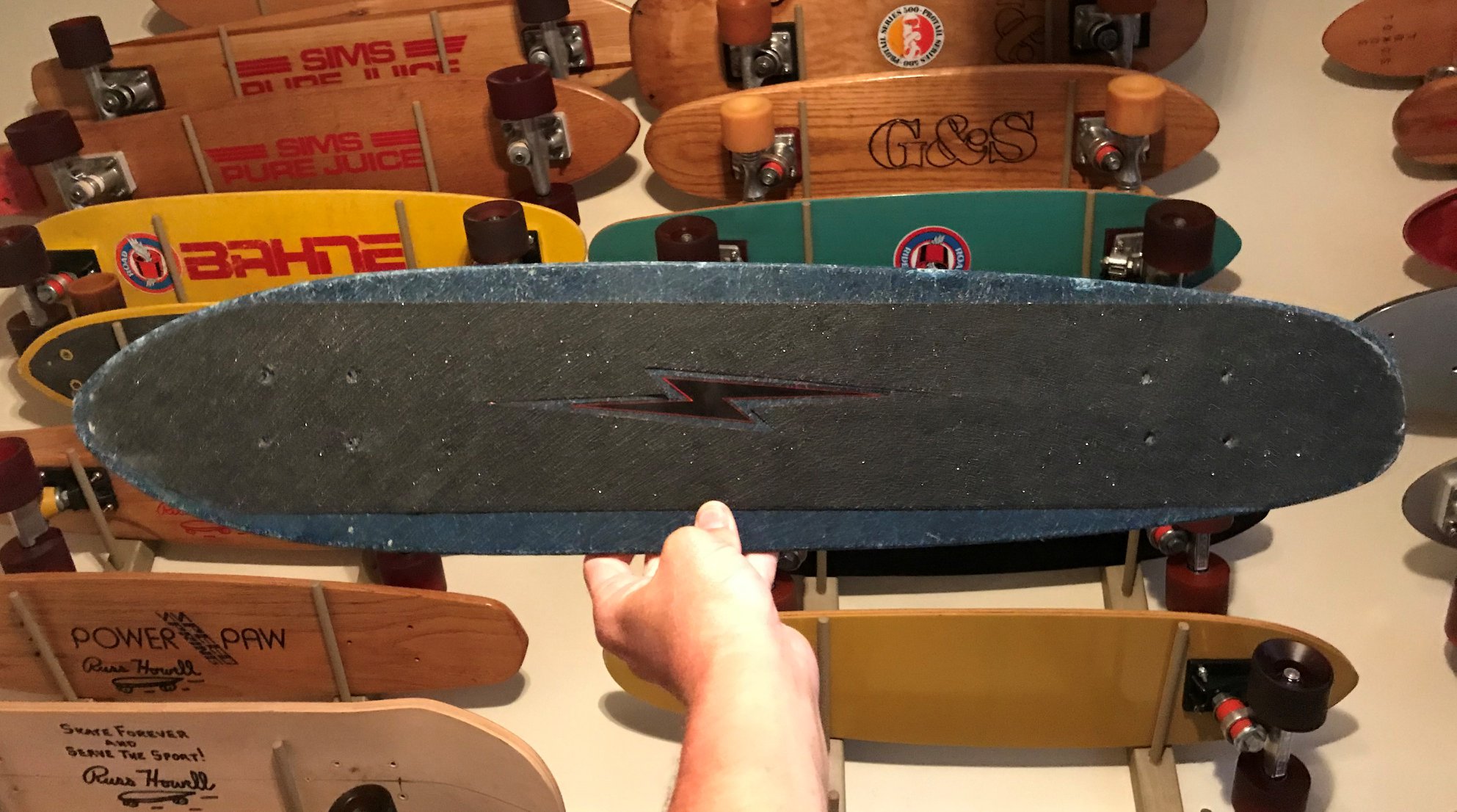 Vintage Yoshinoli Ueda surfboard from Lightning Bolt