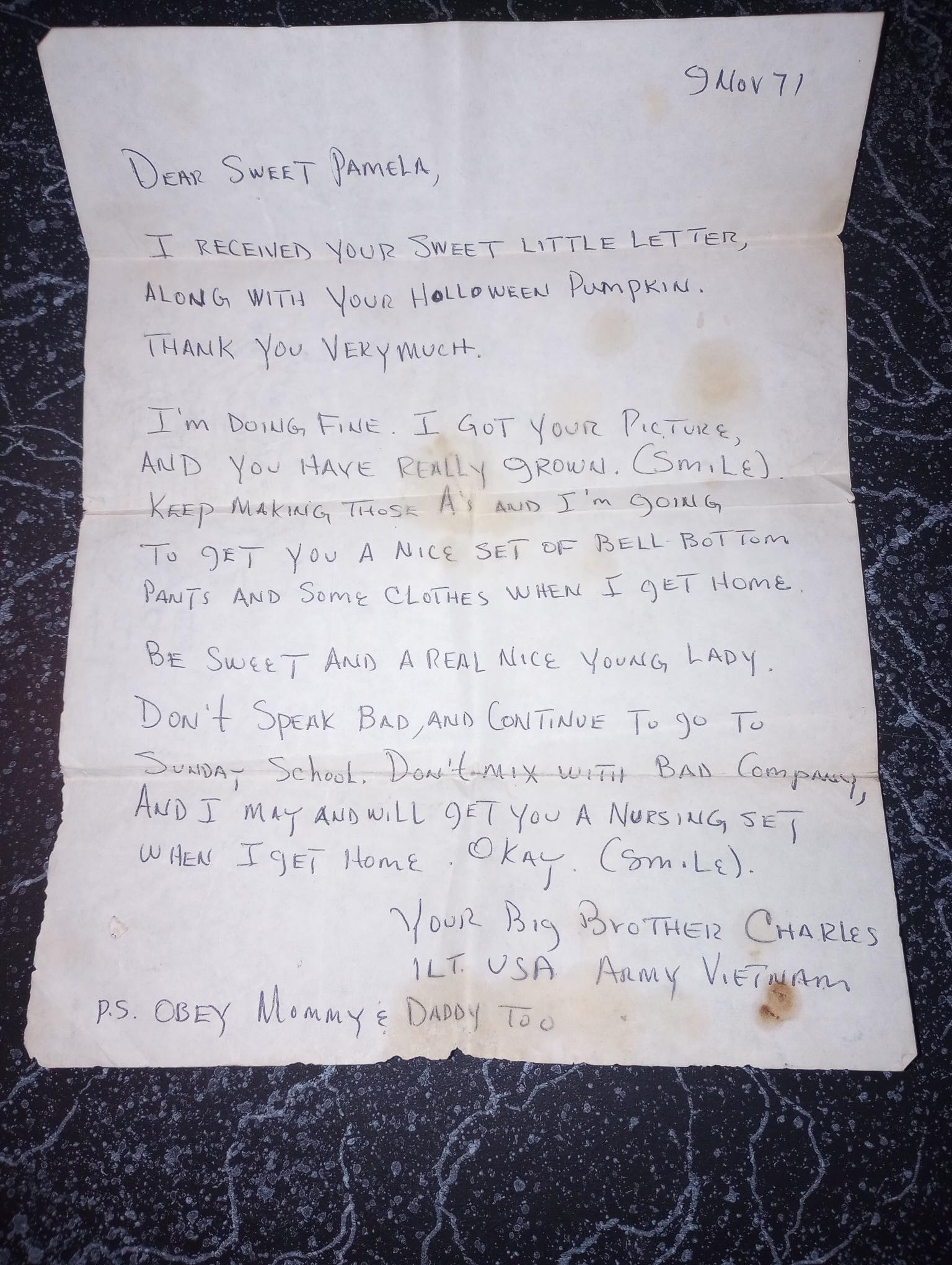 The 'absolutely beautiful' letter stirred up old memories for the