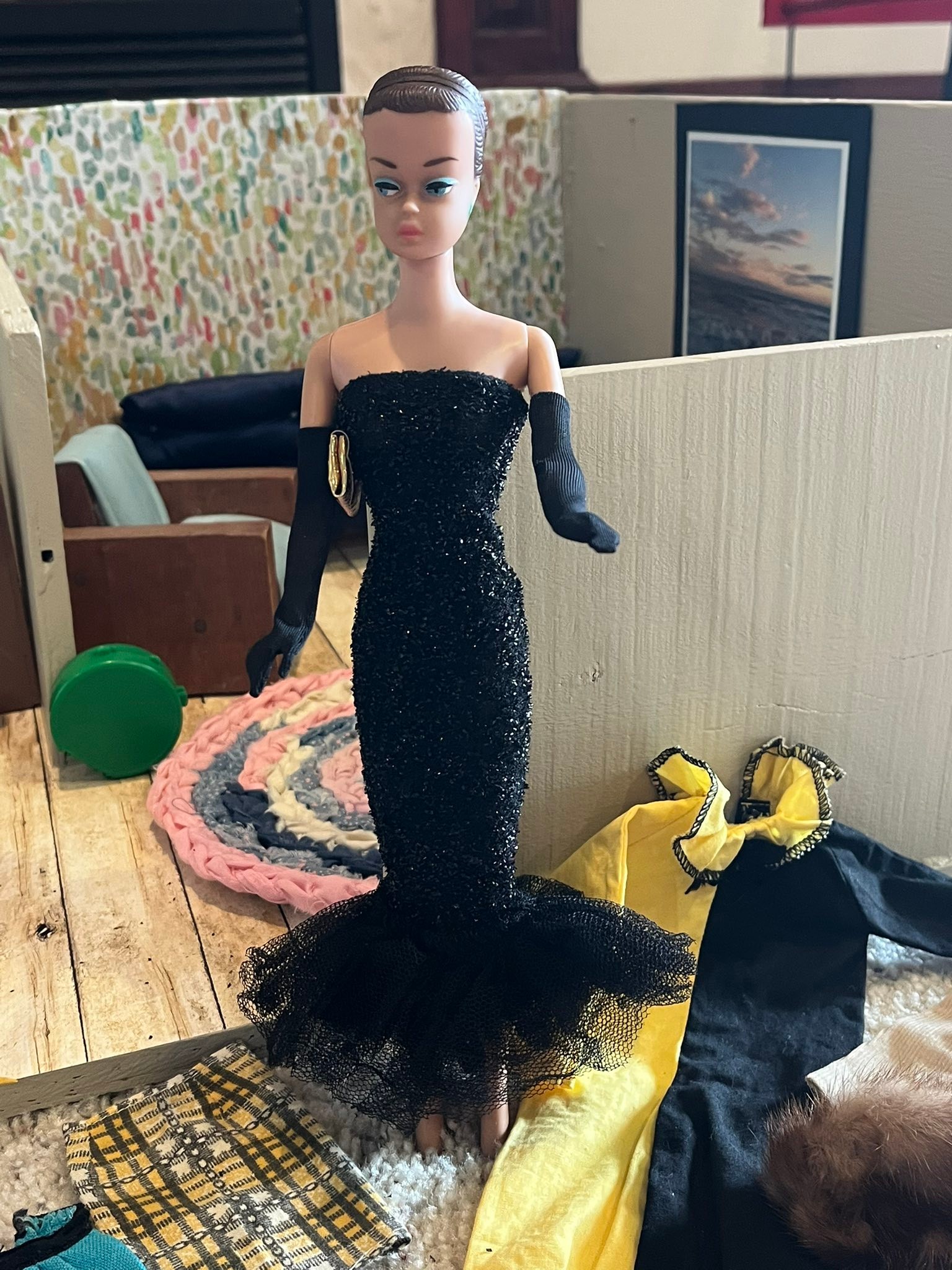 black and yellow wedding dresses Satin and velvet draped maxi dress  Color: Yellow  RASARIO Online Boutique 38 (FR) / Yellow