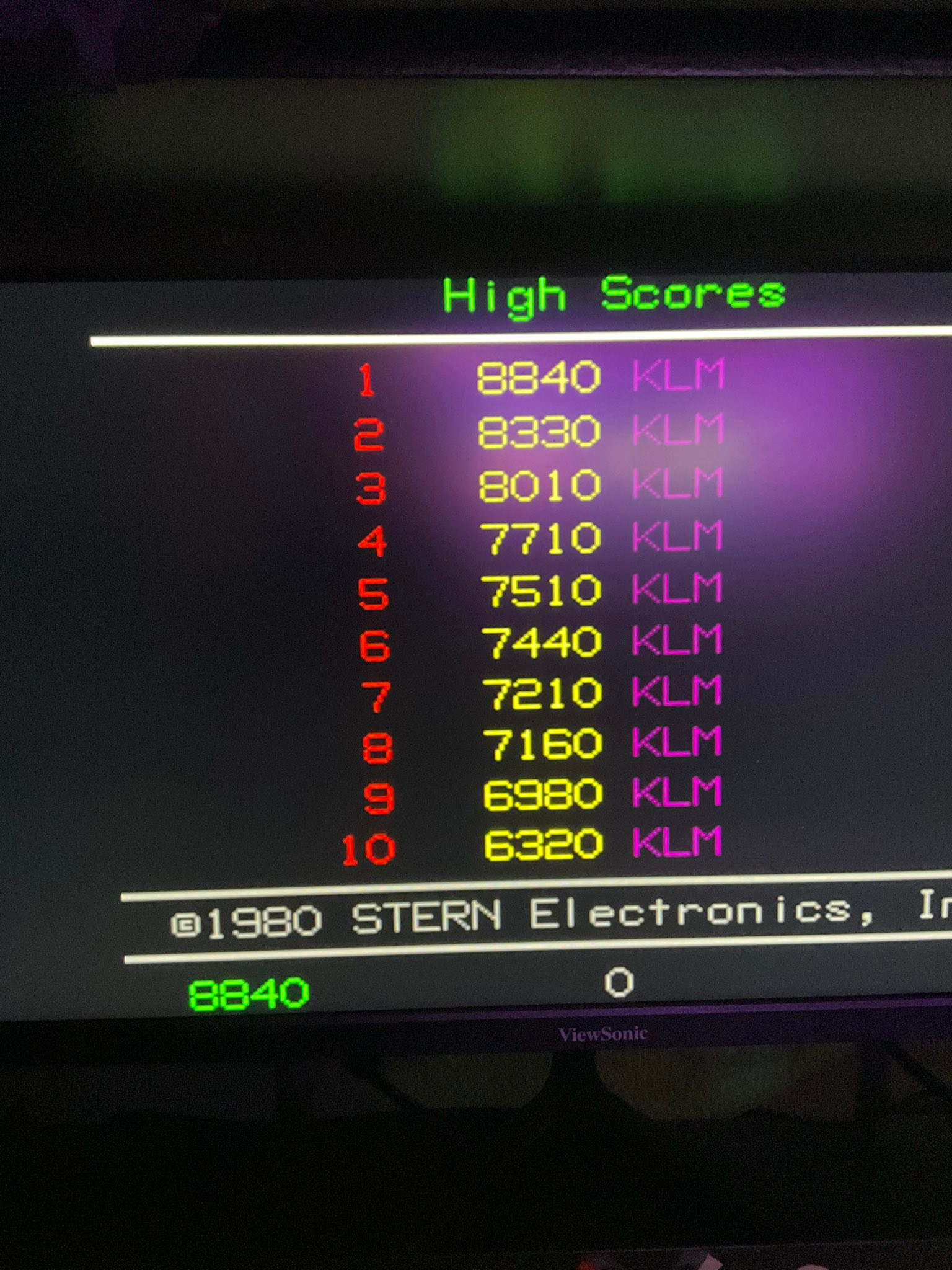 まめ Berzerk Arcade high scores 8,840 and 8,330 achieved