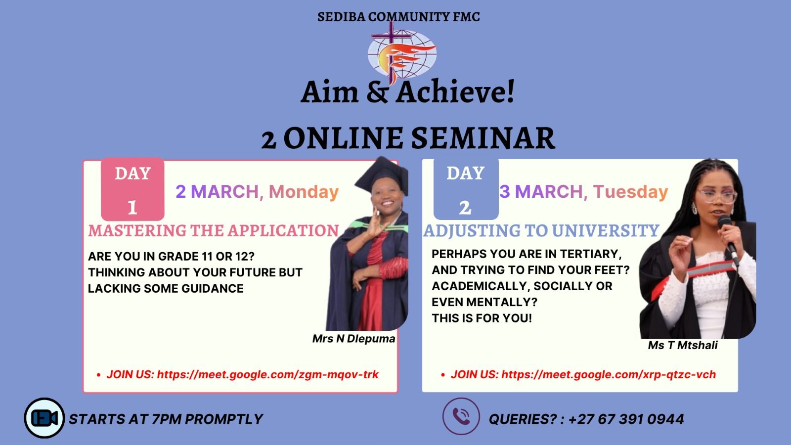 Webinar for high school leavers and university students