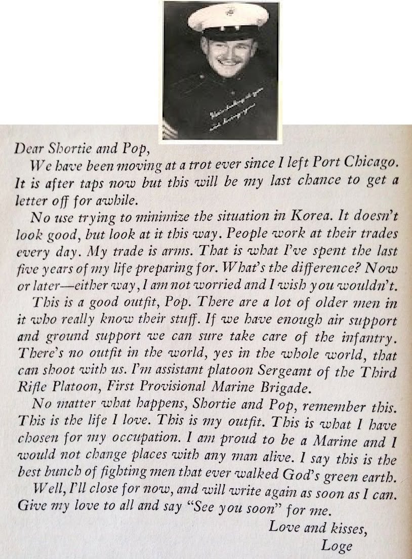 Logan Chapman's last letter home from Port Chicago before being