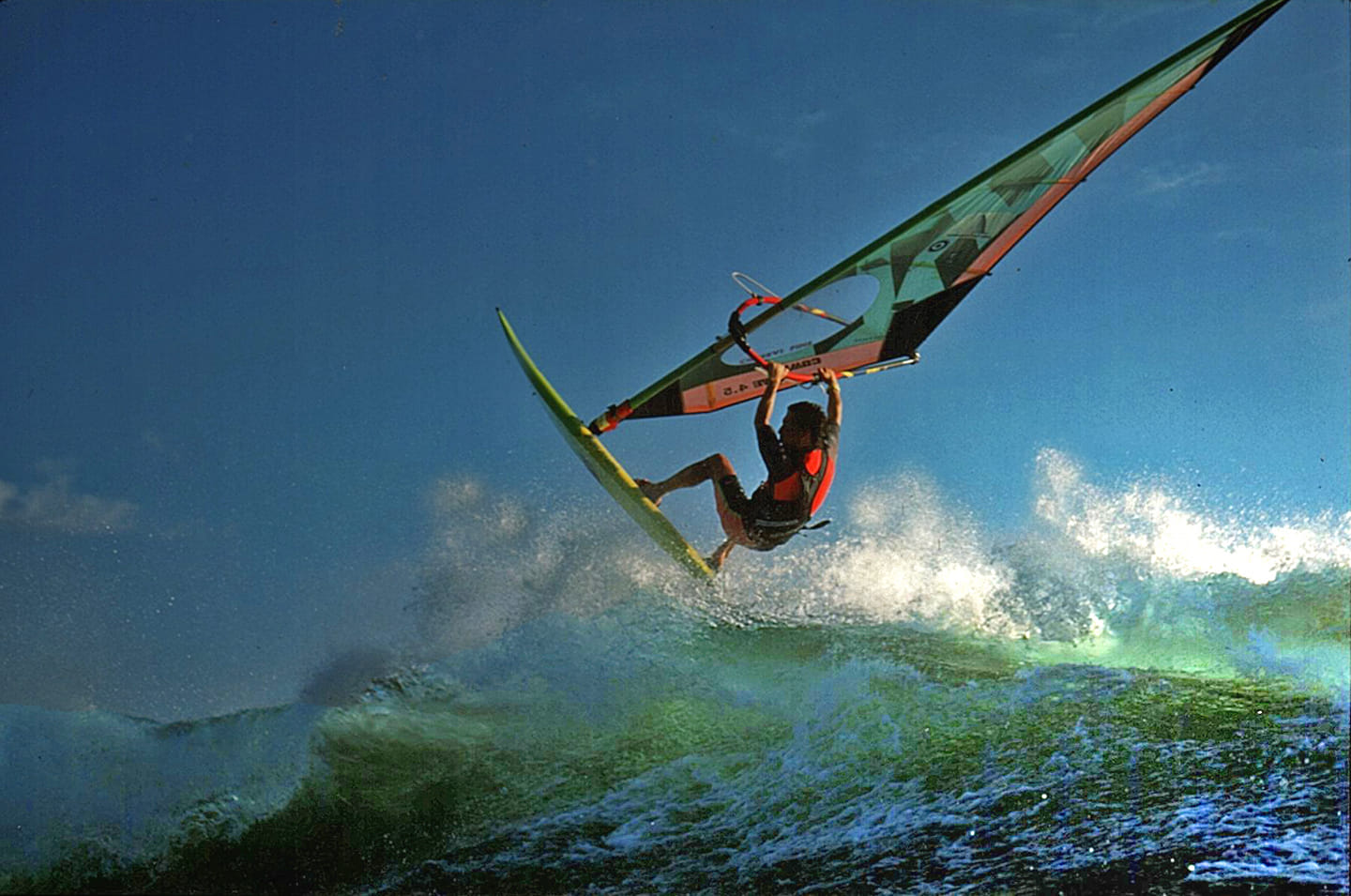 with my new custom Hi-tech board and 5.0. Neilpryde Combat wave