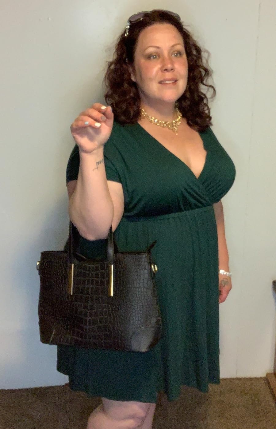 amazon green dress plus size Fall Shapewear Dress🤎 midsize + plus-size friendly! Comments 'DEETS' for a 🔗 DM! Or shop the style on my Amazon Storefront & LTK! Where my Fall bday girlies at?!💃🏻😍 how cute thigh-split gathered empire waist FINAL SALE - Sweet Item:Leg Wraps