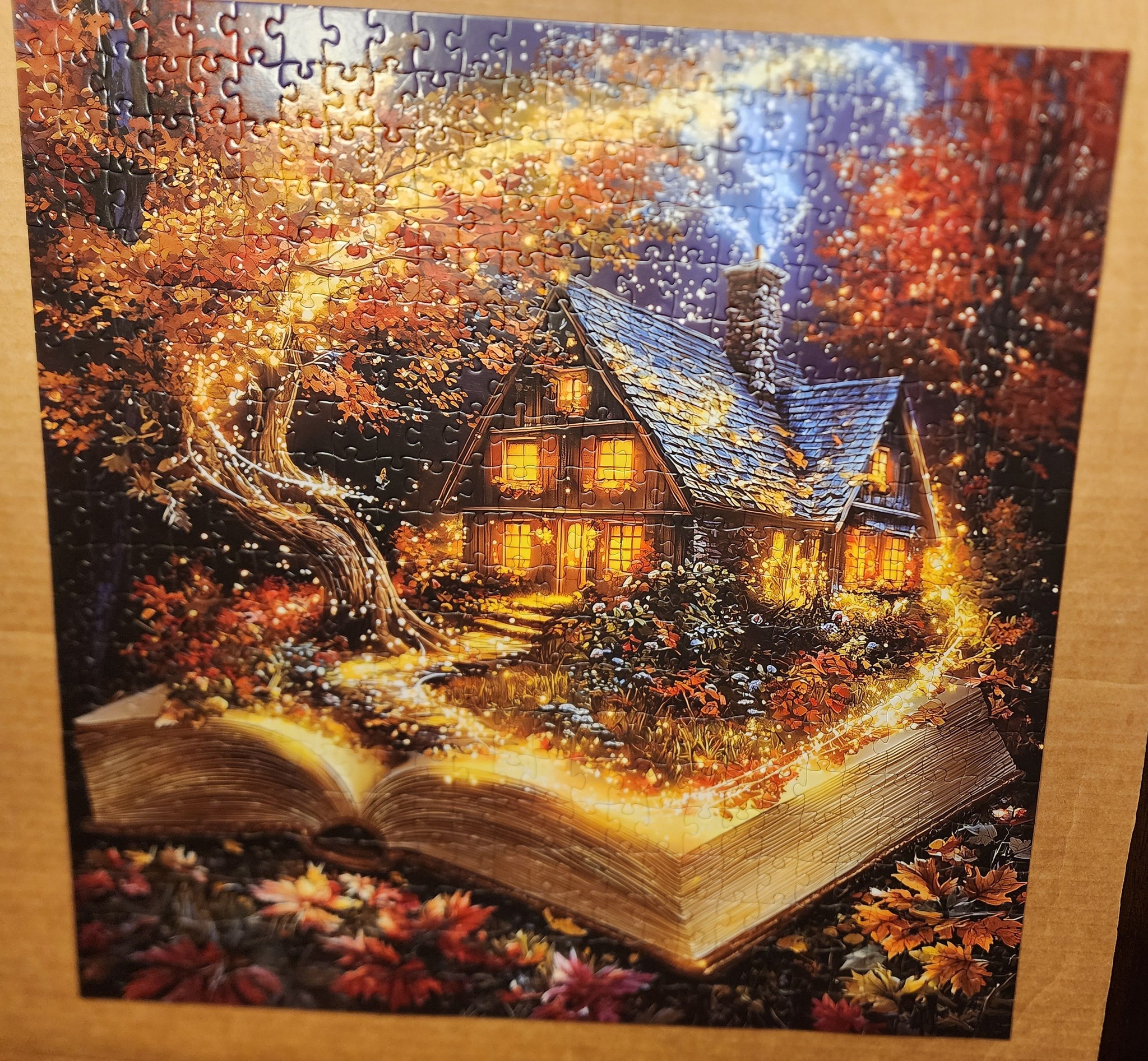 Jiujiu, 500 piece, magical book. Just love the fall colors.