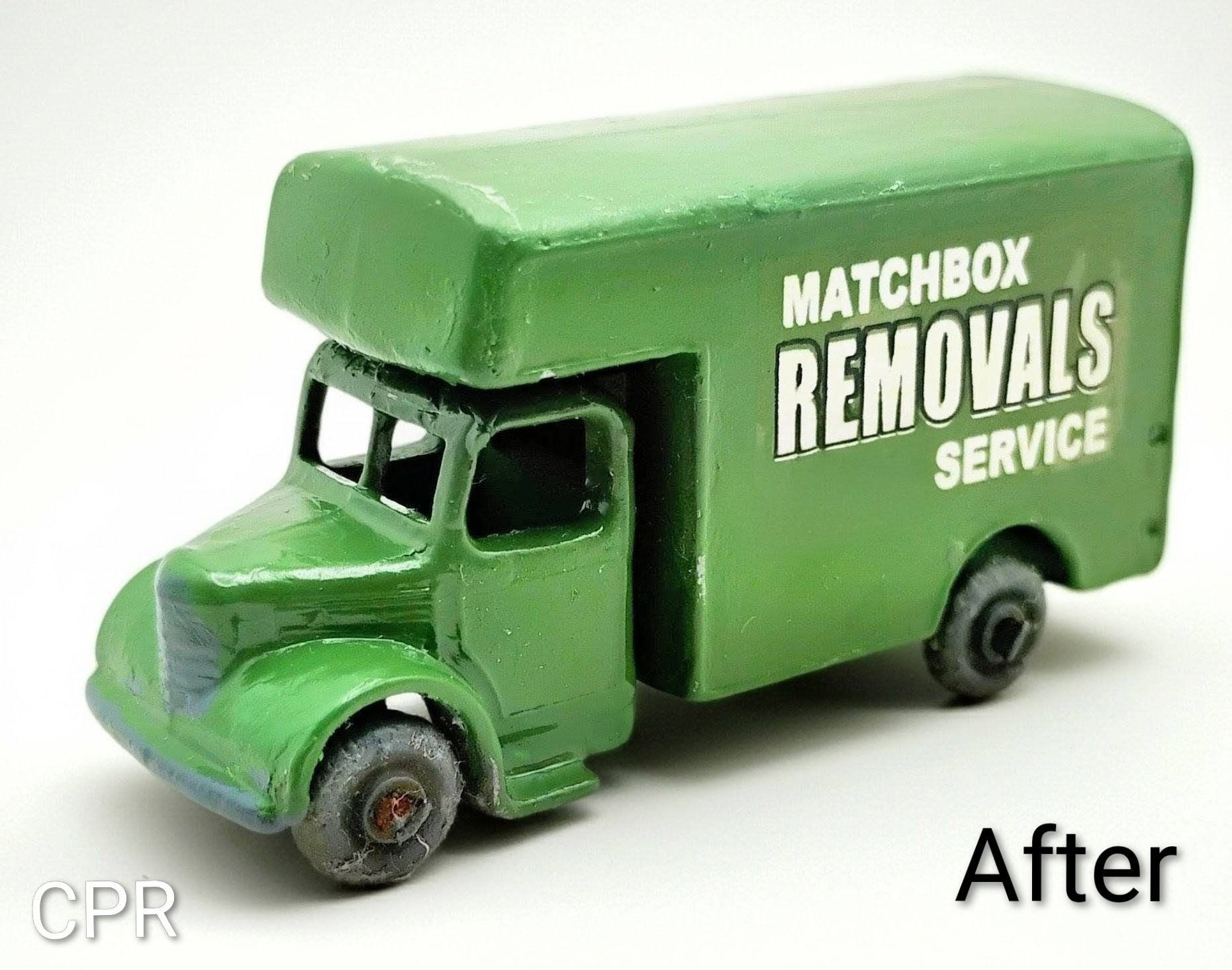 Restored 1950s Lesney Matchbox #17 Bedford Removals Van