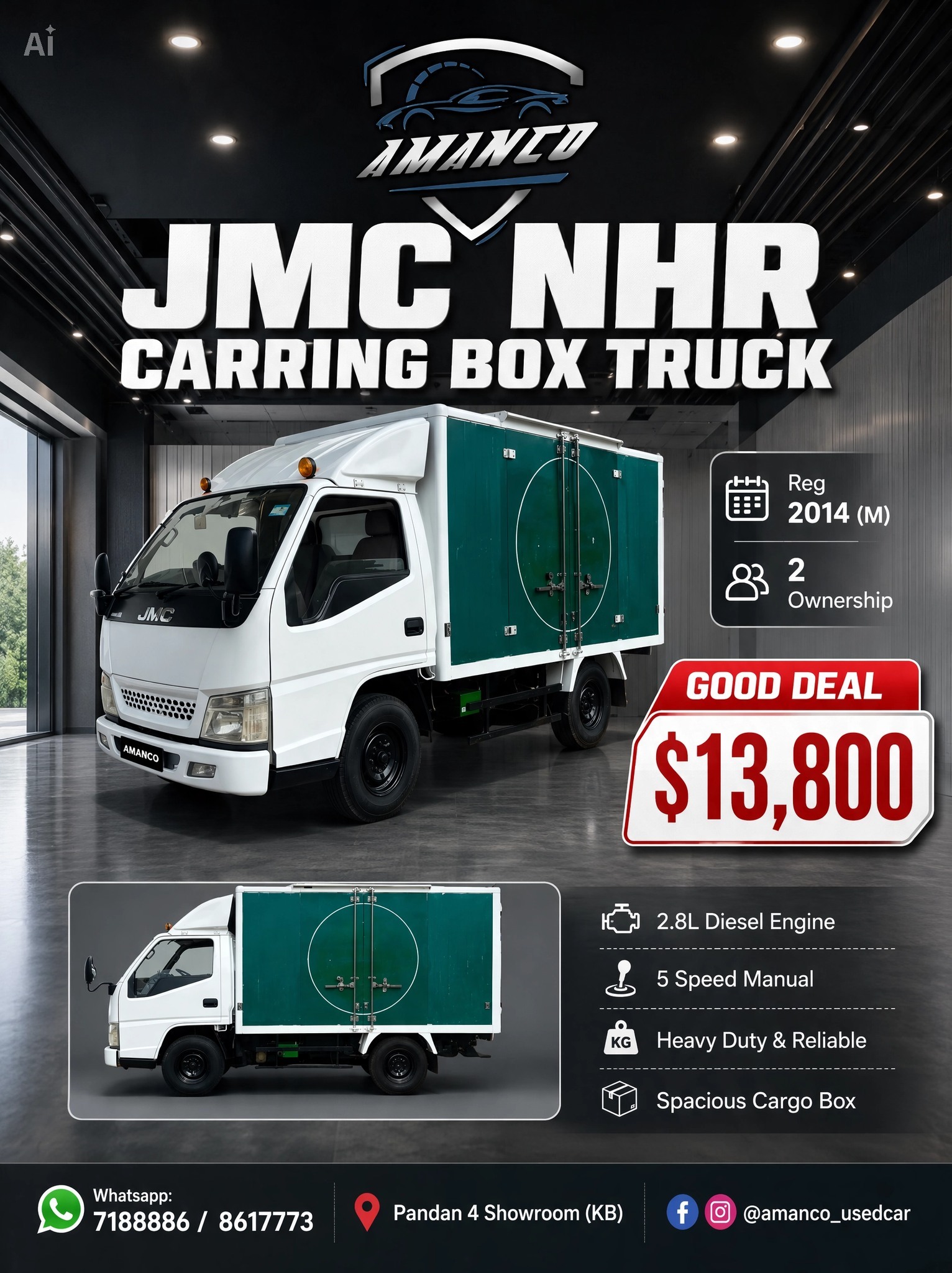 🔥JMC NHR CARRING BOX TRUCK 🔥 - Reg 2014 (M) - 2 Ownership