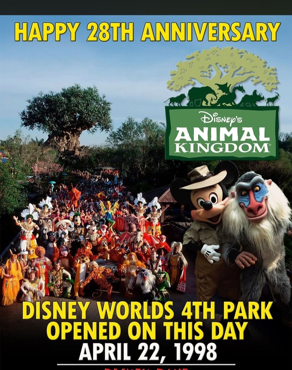 Happy 28th Anniversary Disney's Animal Kingdom 🌿✨ On this day in