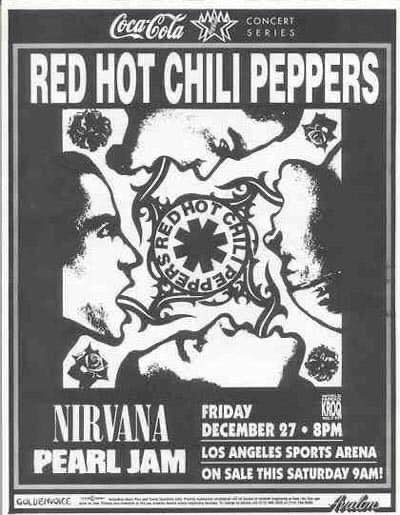 Poster: Red Hot Chili Peppers, Nirvana and Pearl Jam at Los