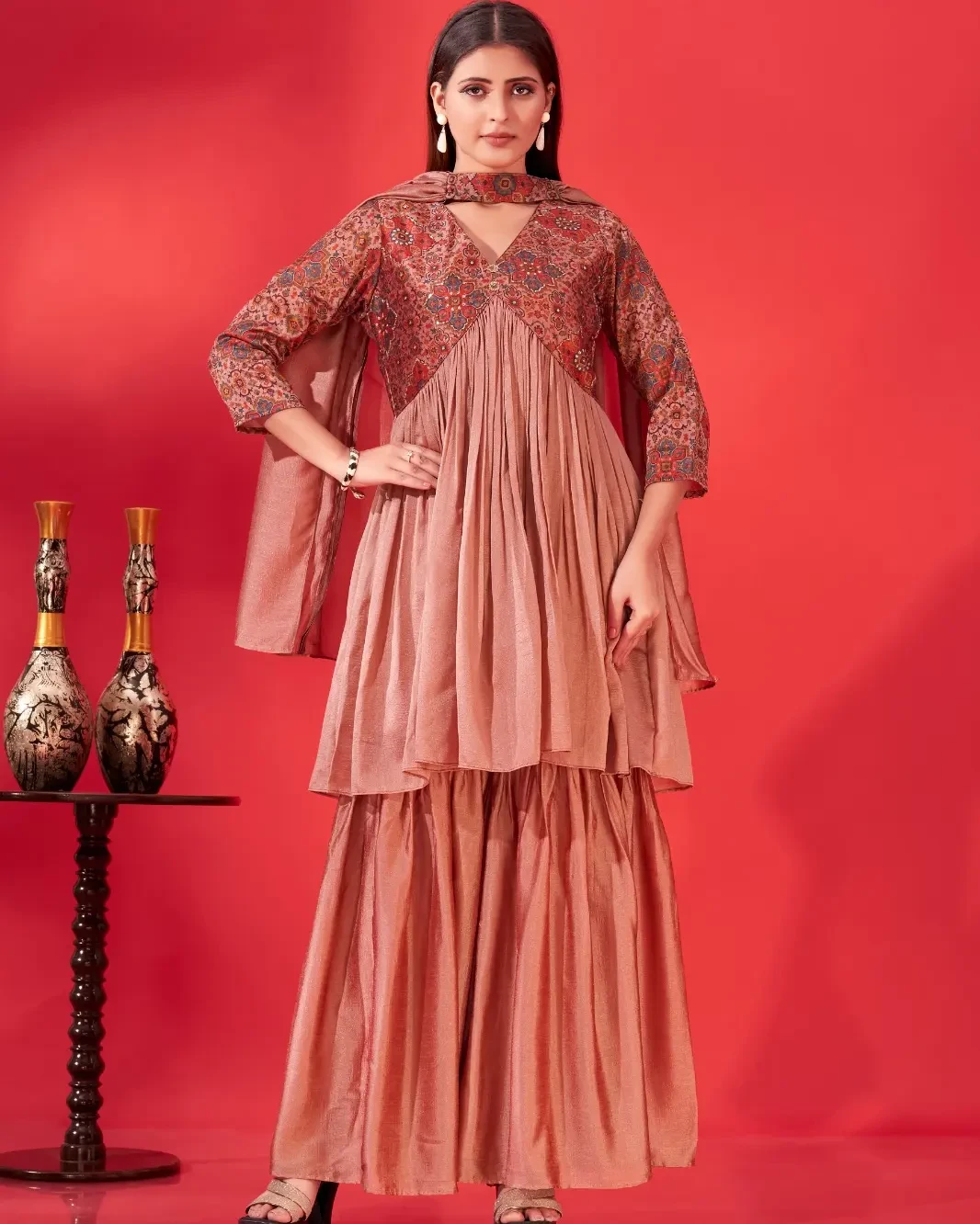 Step into elegance with the Pure9 Aliya Cut Dress! This chic top, bottom, and dupatta set is perfect for any occasion. Experience the blend of style and comfort with Pure9. 🌸✨ Contact