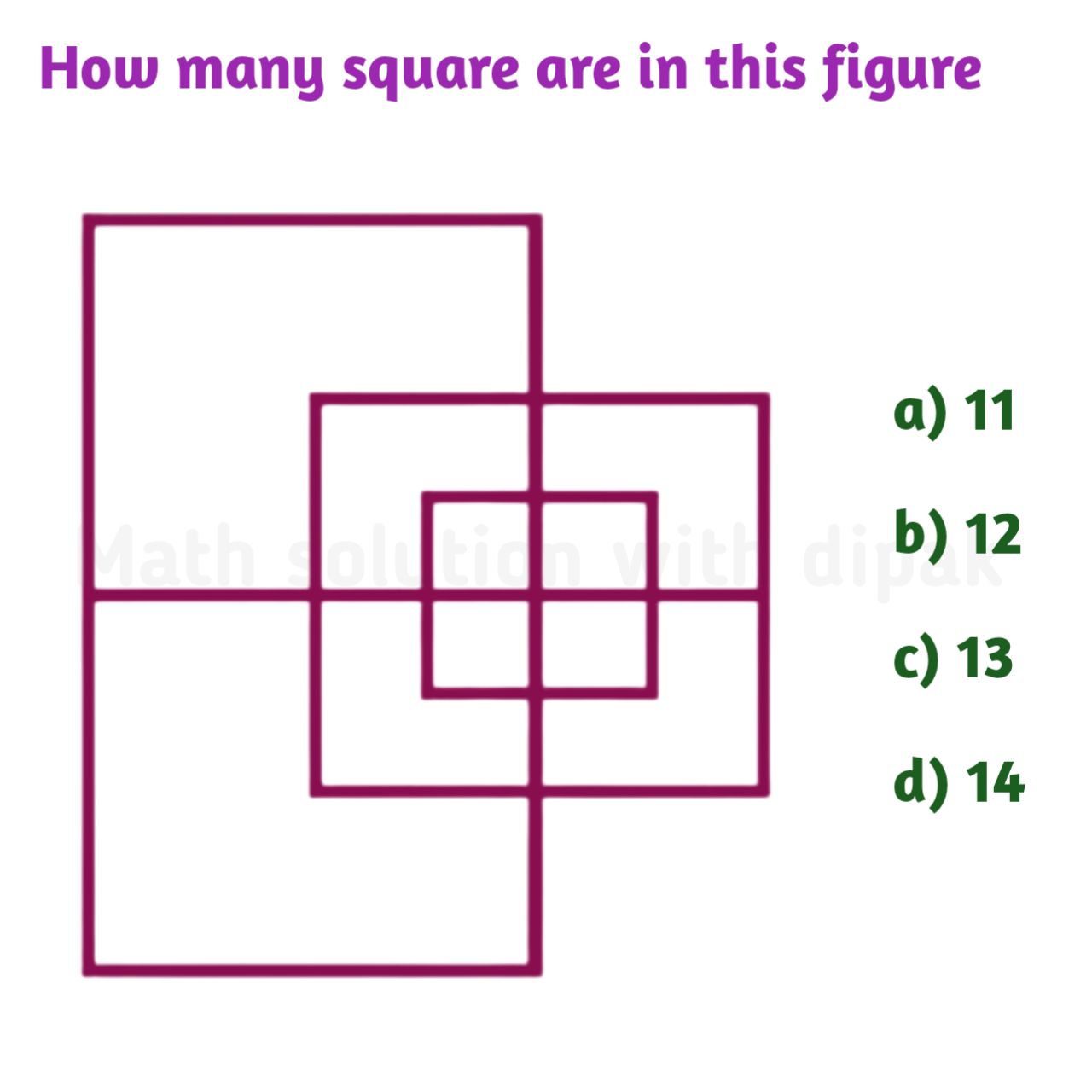 Math - How many square are in this figure ? #mathskills , #geometry , # ...