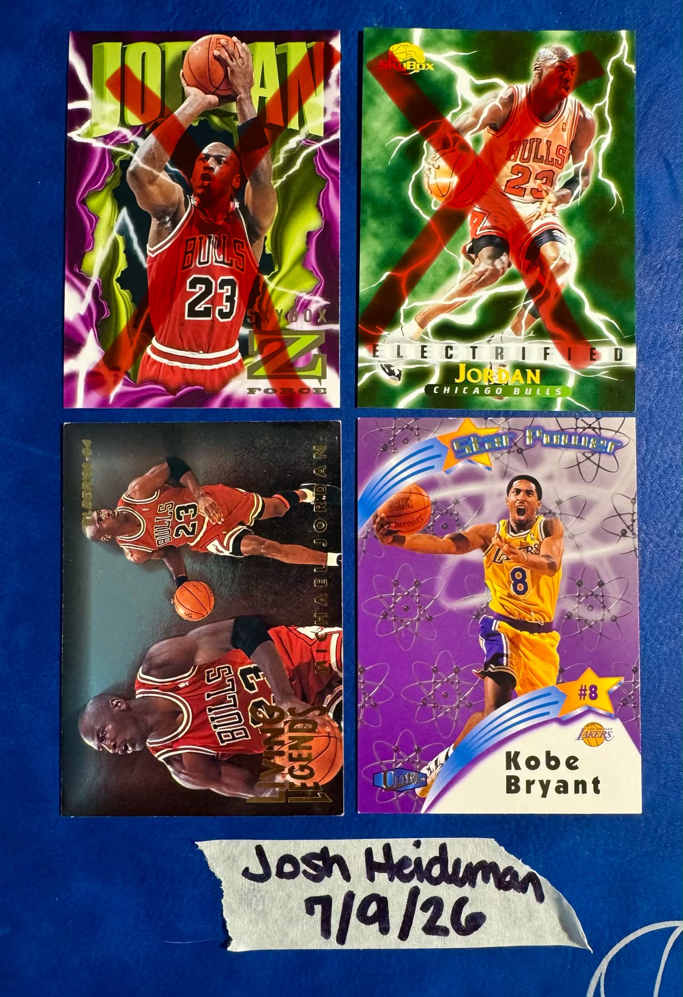 Kobe Bryant and Michael Jordan 1998 Upper Deck SPx rainbows