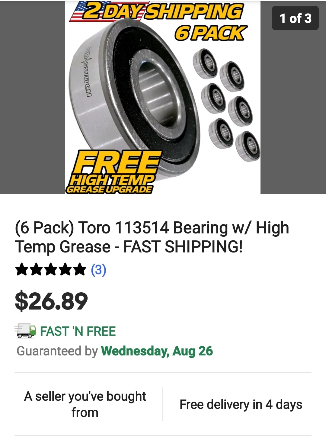 Can non-Exmark bearings be used as replacements in Exmark mowers?