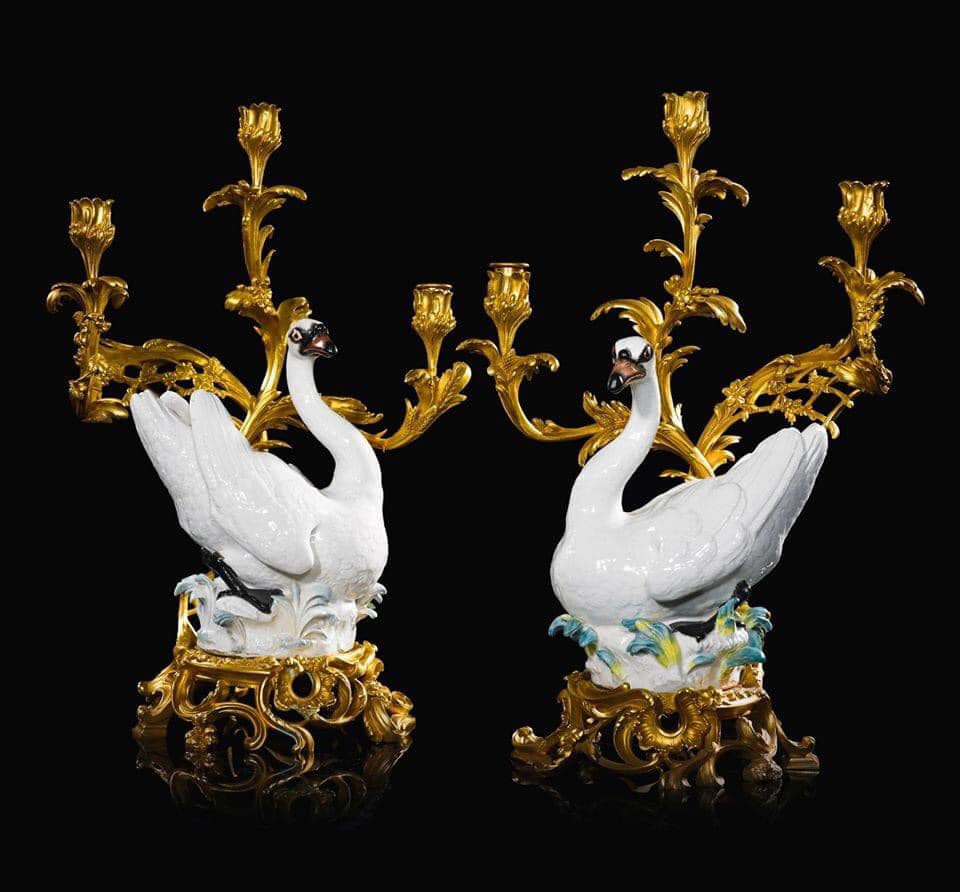 Meissen porcelain cruet and mustard pot by Johann Joachim Kandler