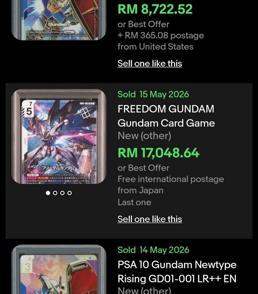 Freedom Gundam PSA 10 card, a personal trophy