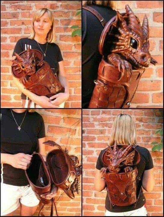 dragon den leather bag-backpack Drakon Bones Backpack Do you have enough potions for the battle Amazon.com | GNEW Dragon Backpack