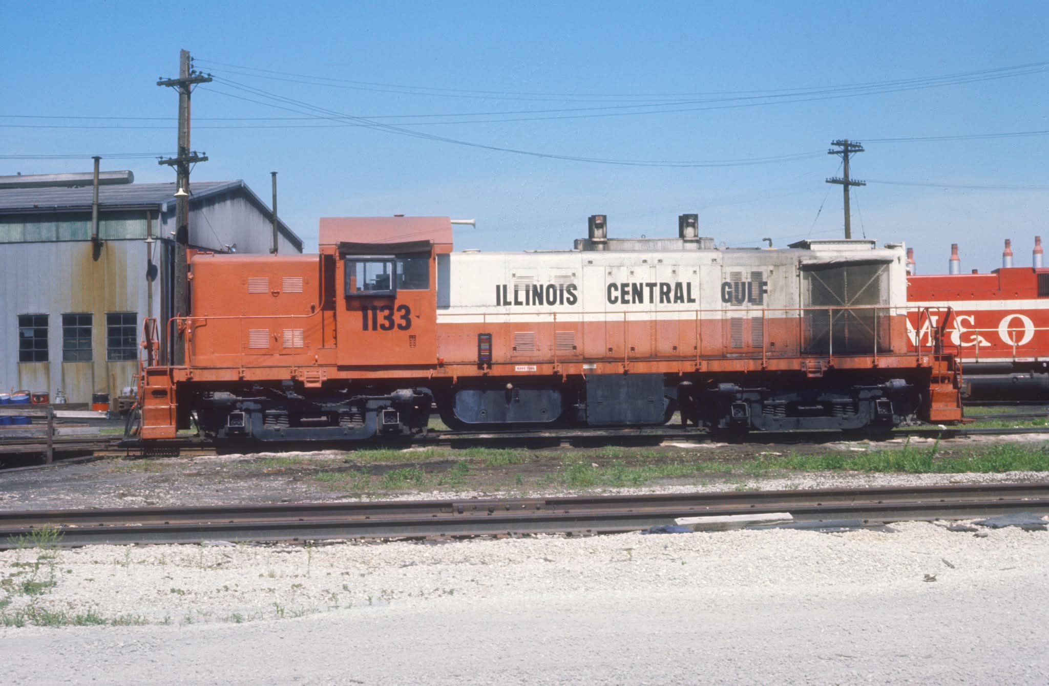 Illinois Central Gulf #1133 at Glenn yard in Chicago in 1974.
