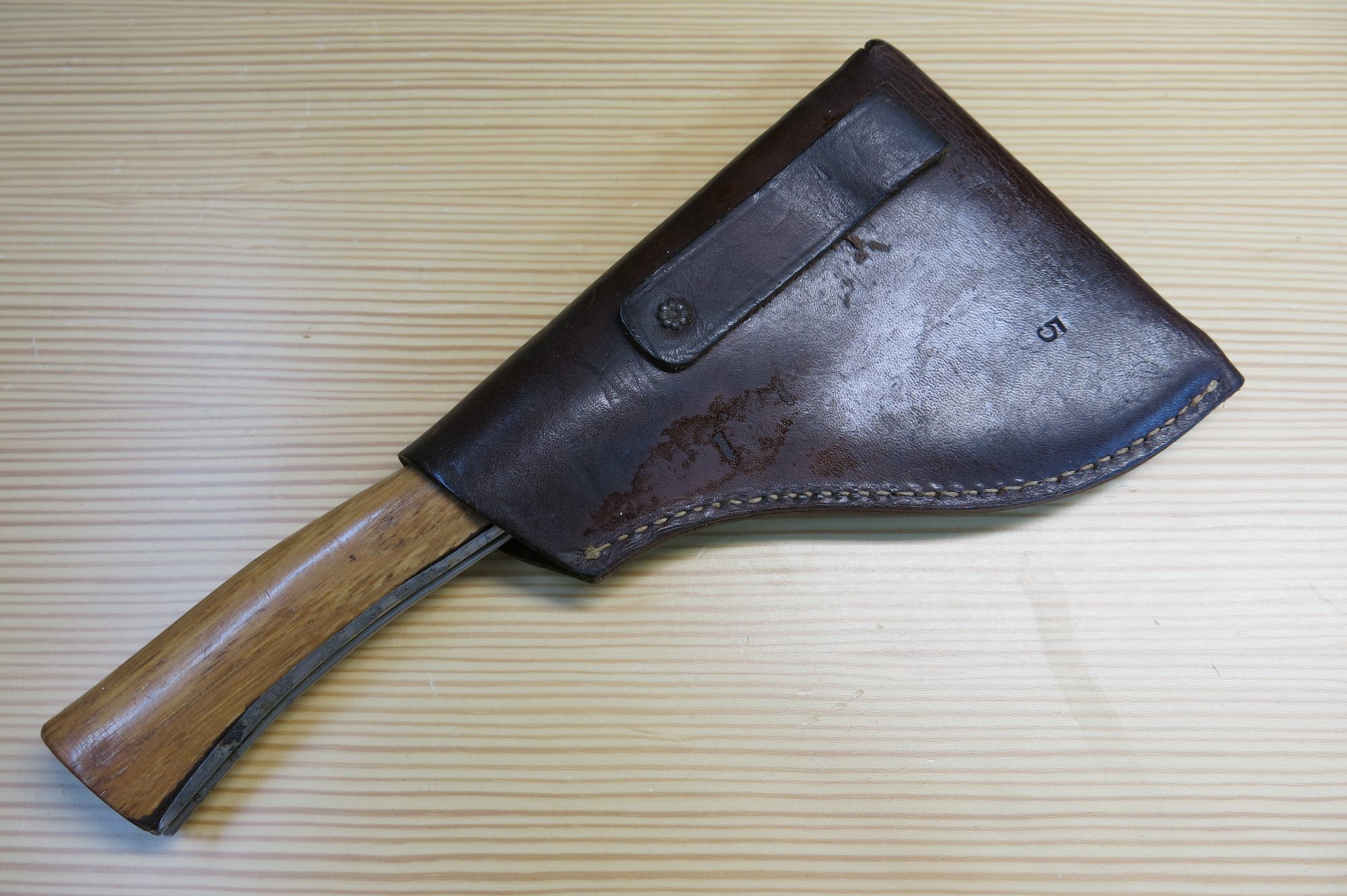 Marbles USA Stacked Leather/Stag Woodcraft Fixed Blade Sheath Knife In Box C 2000s