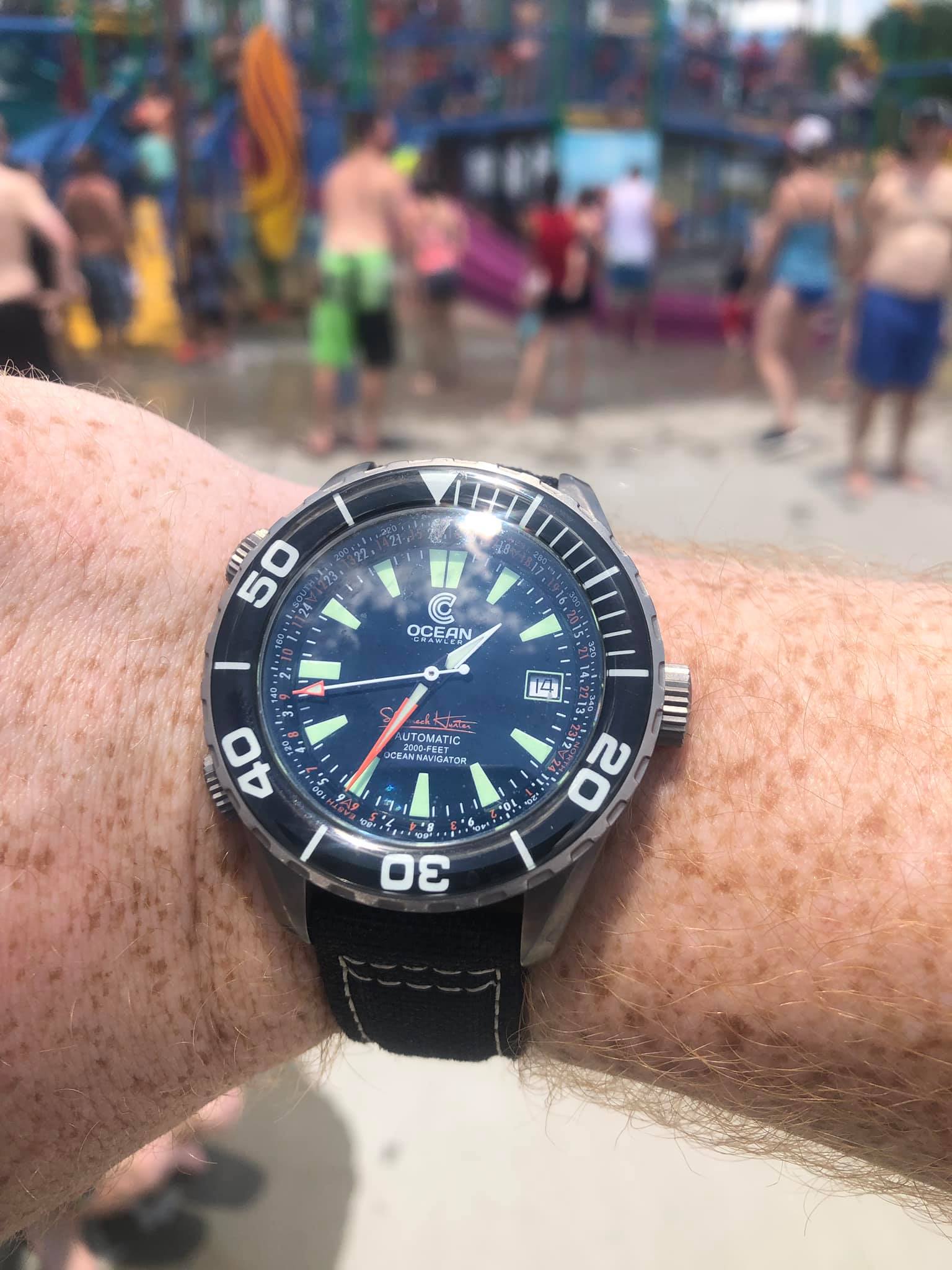 With its soft silicone strap and water-resistance up to 100 meters