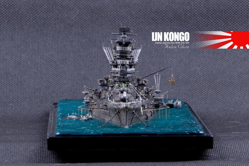 1/700 scale IJN Kongo (1914) is finished. The kit is Kajika.