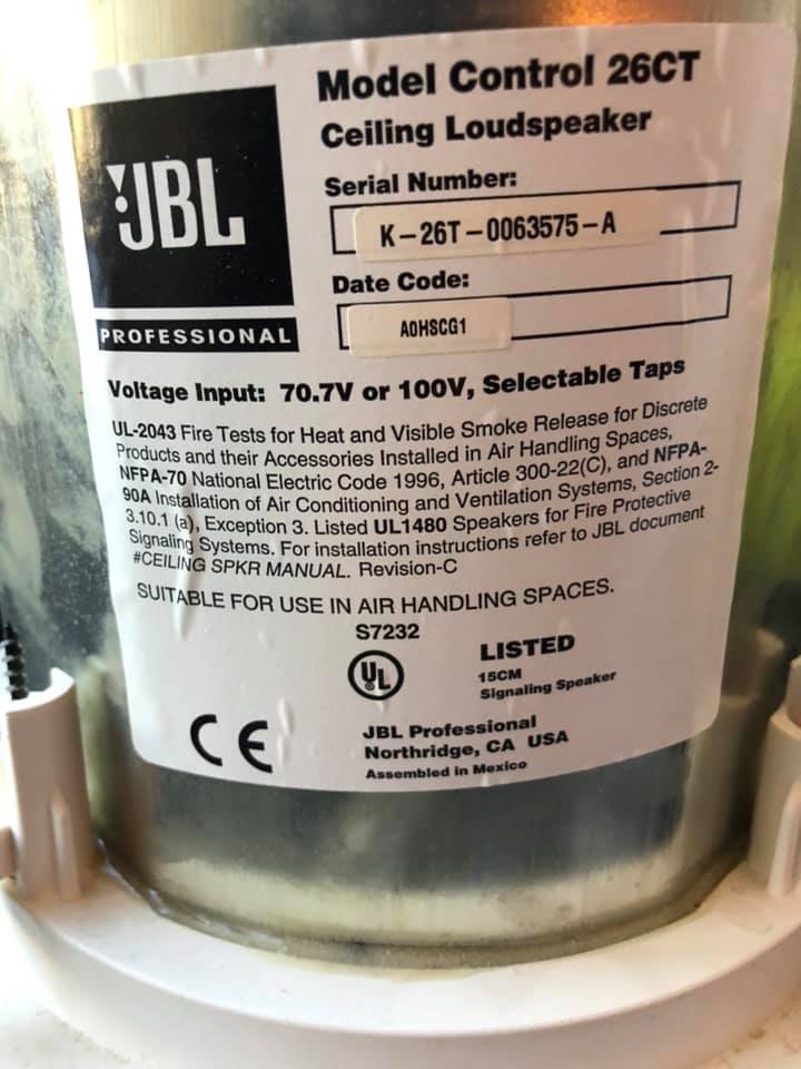 JBL Ceiling Speakers model control 26ct