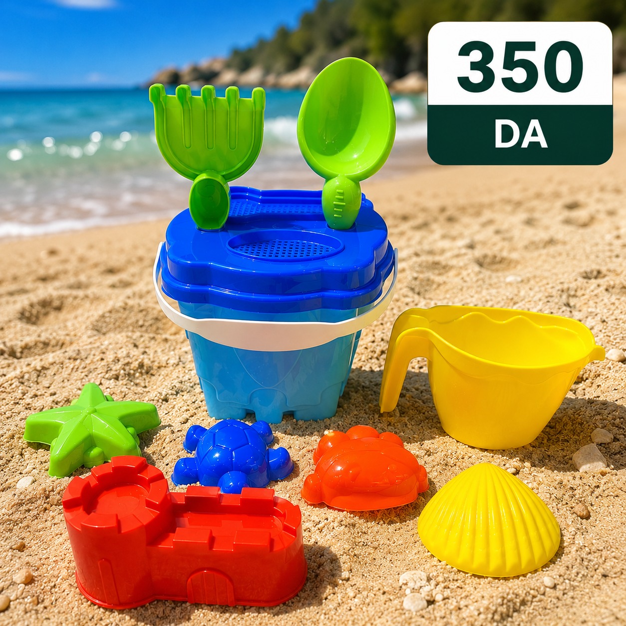Un Seau De Jouet Orange Et Un Château De Sable Sur Le Sable D'une Plage Banque D'Images et Photos Libres De Droits. Image 28469358