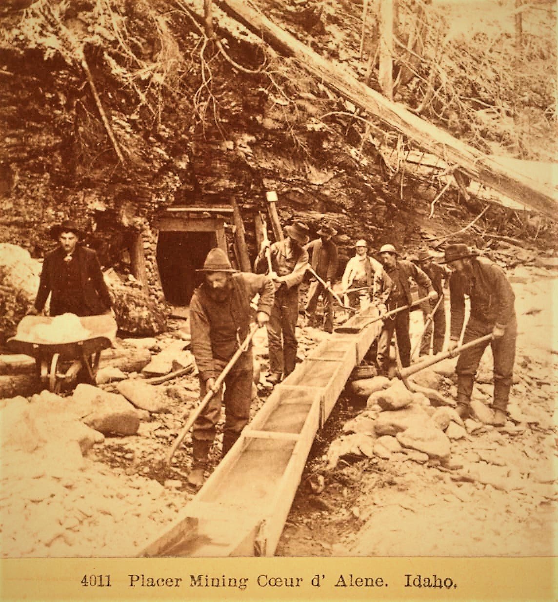 Carte Minière Vintage Coeur D'Alene Idaho 1885 Par Dallam - Reproduction 23 X 23 Pouces