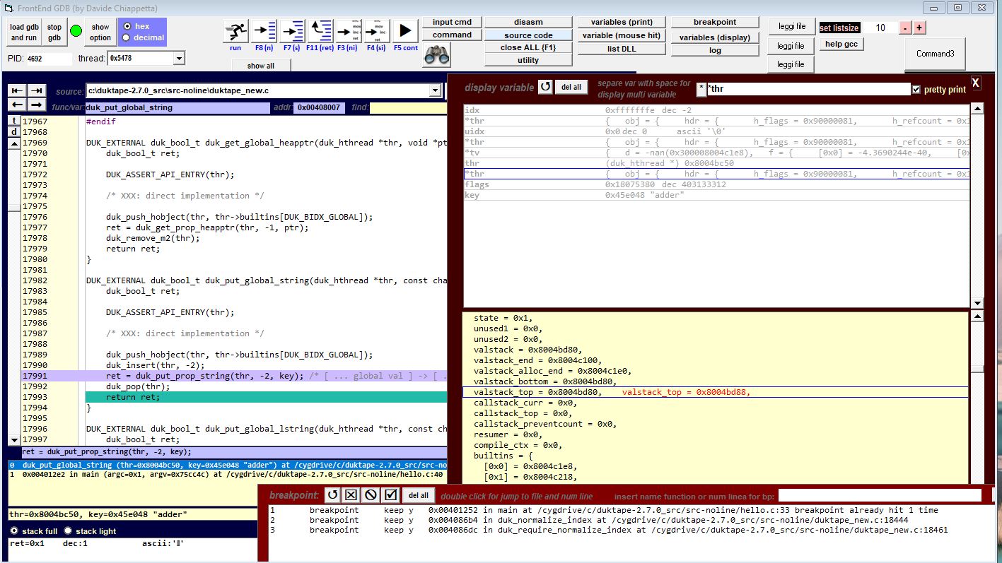 This is a gdb interface I made in vb6. Instead of using activex