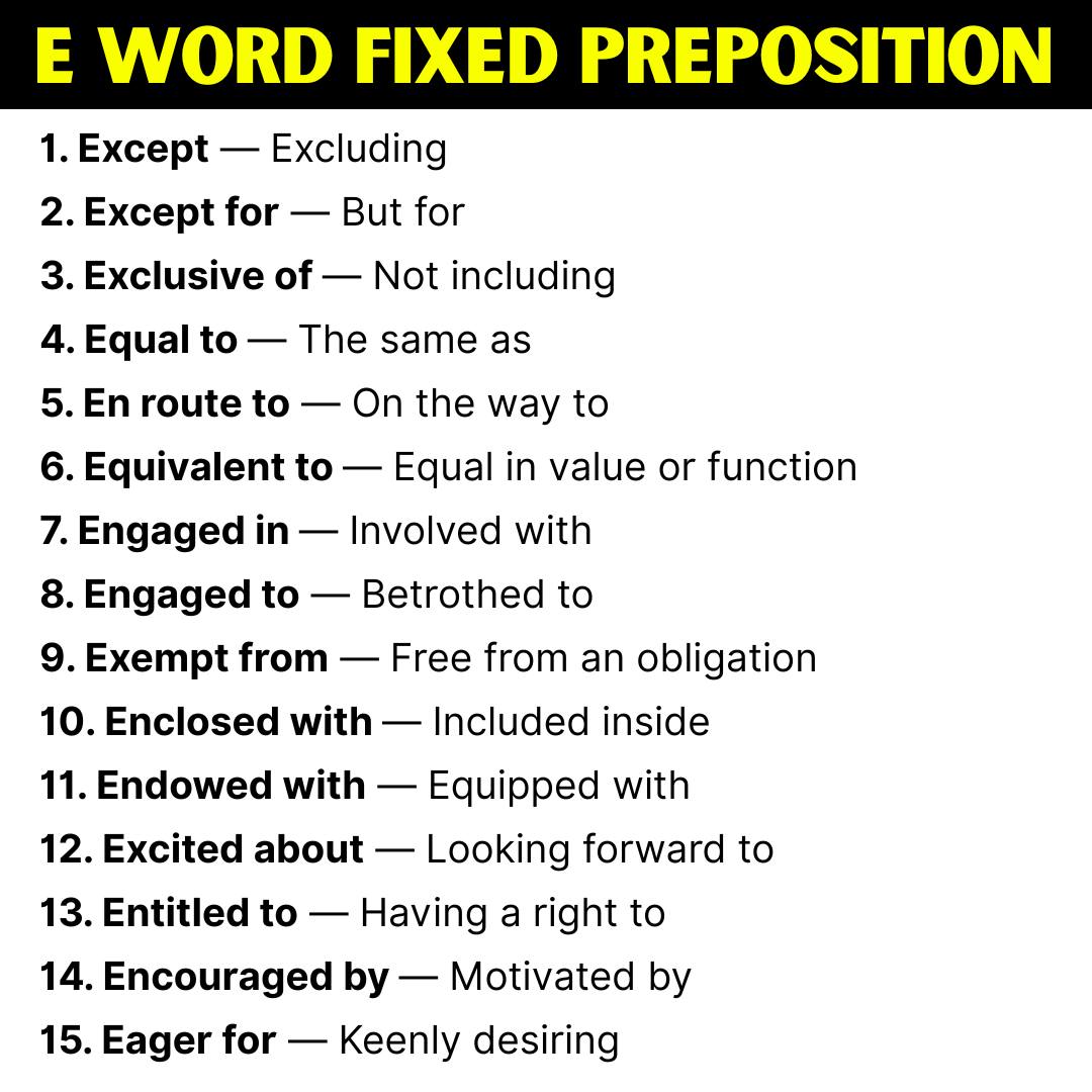 A - Z Fixed Preposition | English... - English With RANI MAM | Facebook