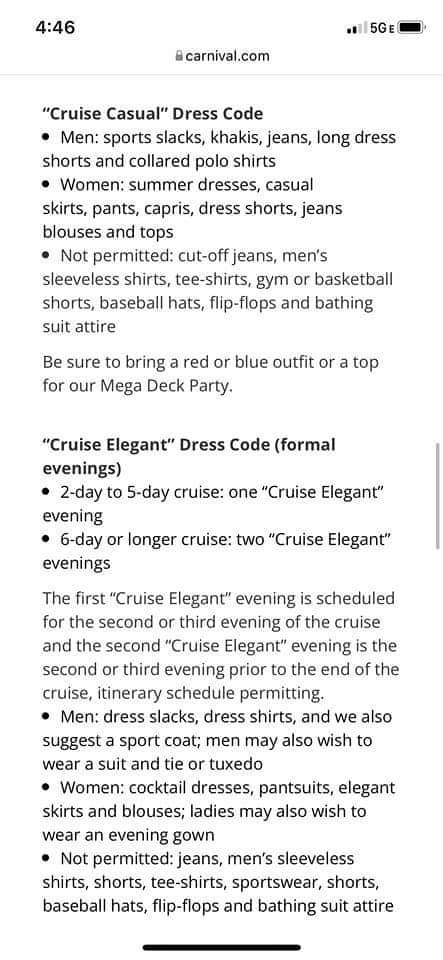 carnival dress code formal night What is the for on Elation cruises from Jacksonville? cruise formal night