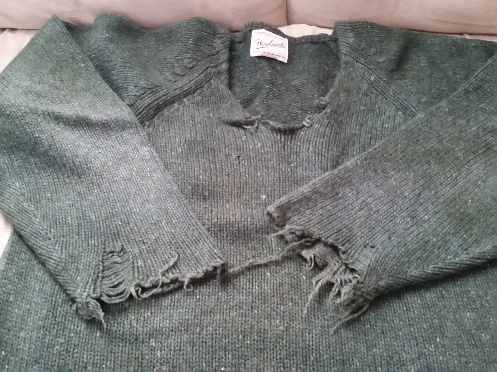 Damaged crew neck sweater from Mercari